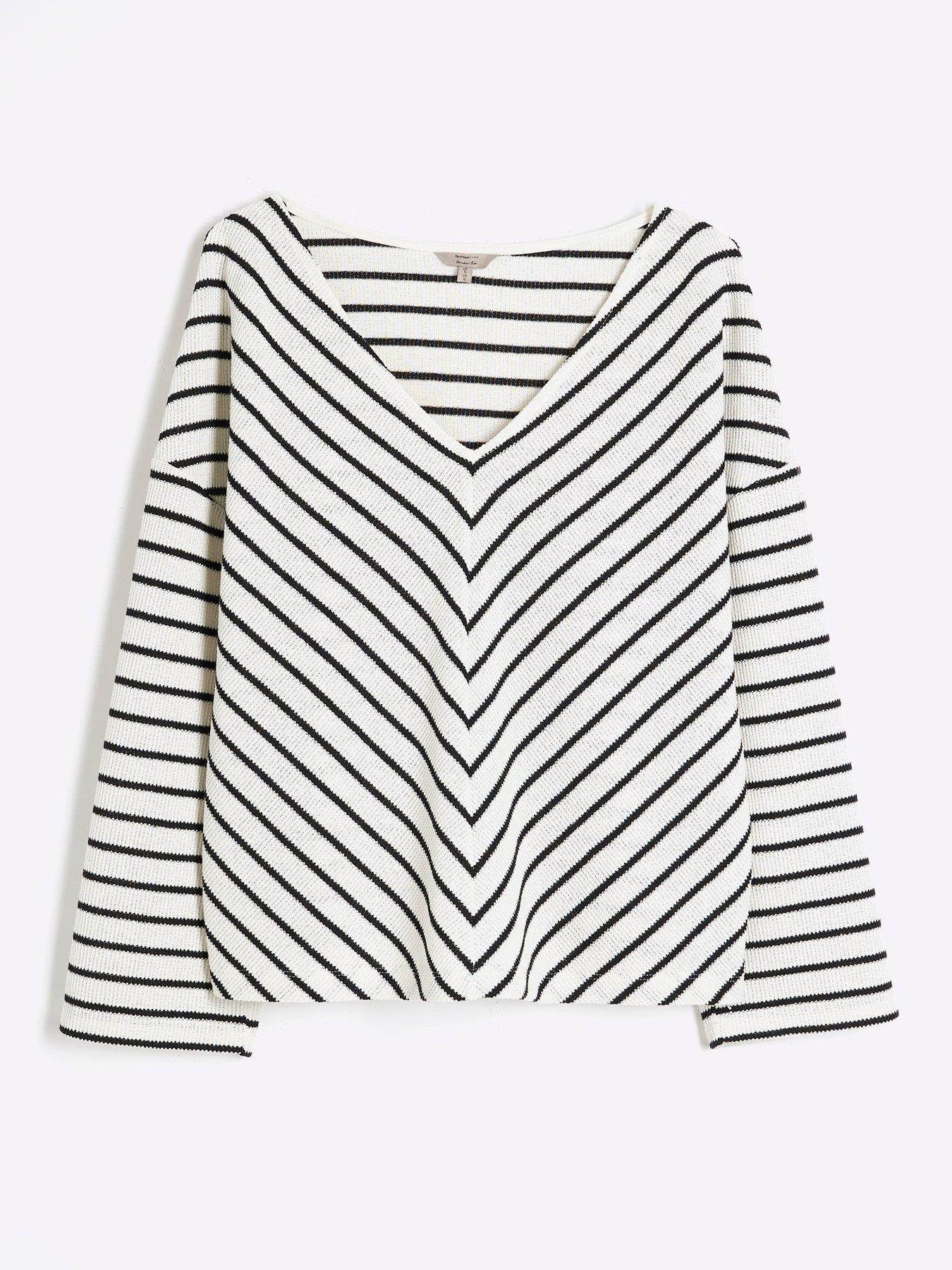Image 4 of 6 of River Island Stripe Chuck On Top - Cream