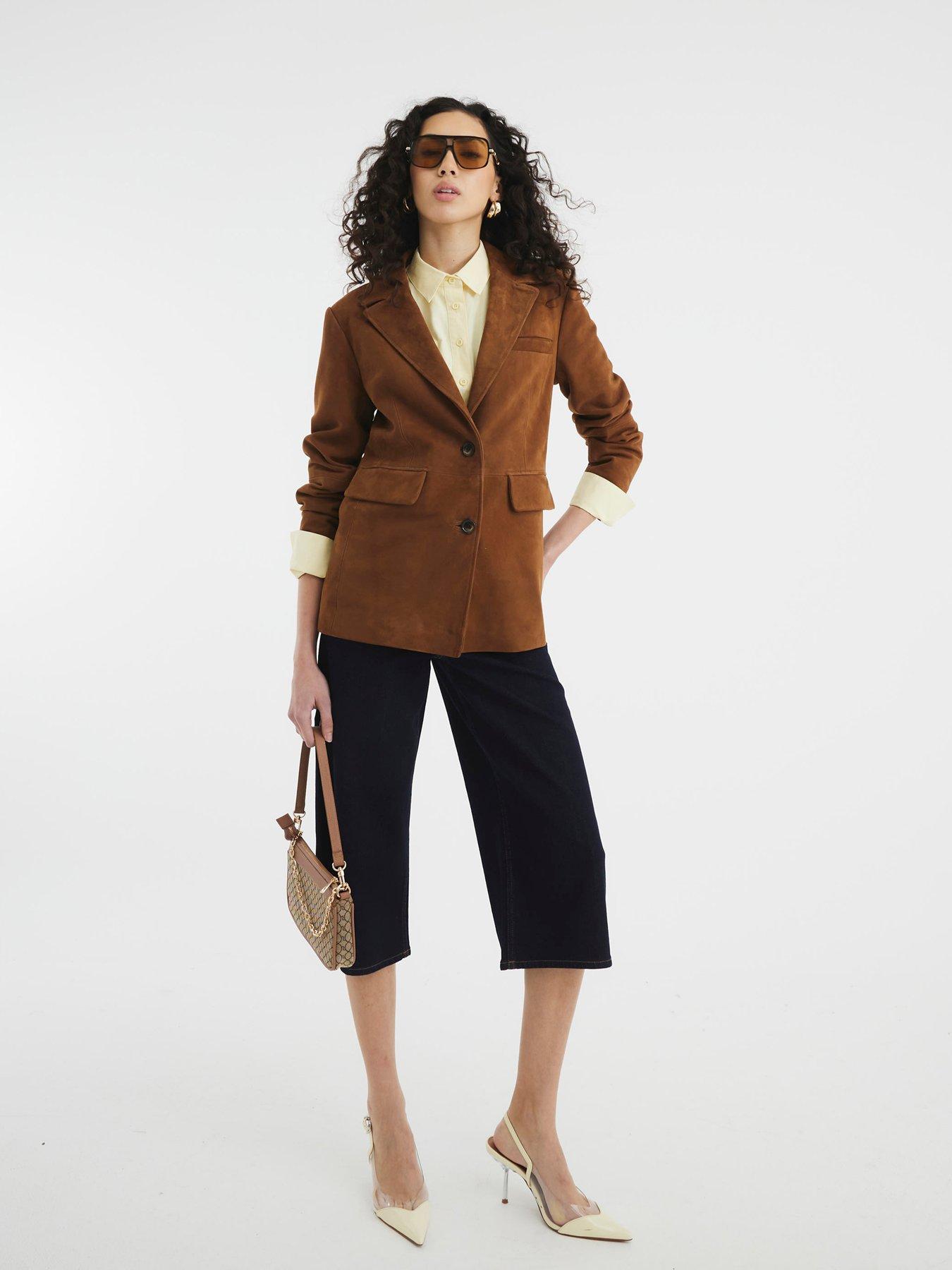 Image of River Island High Rise Culotte - Dark Denim - Blue