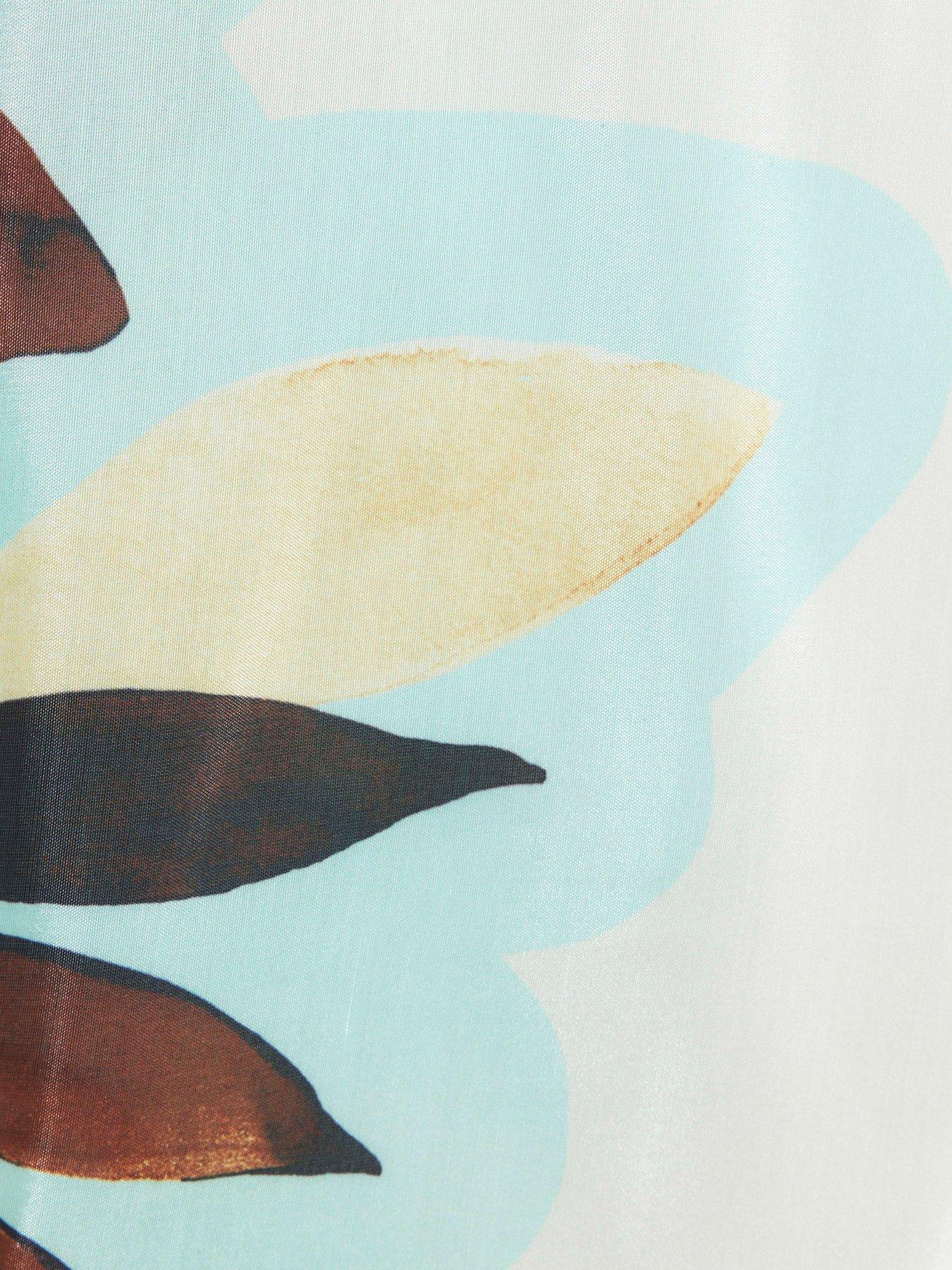 Image 5 of 6 of River Island Leaf Placement Print Shirt - Cream