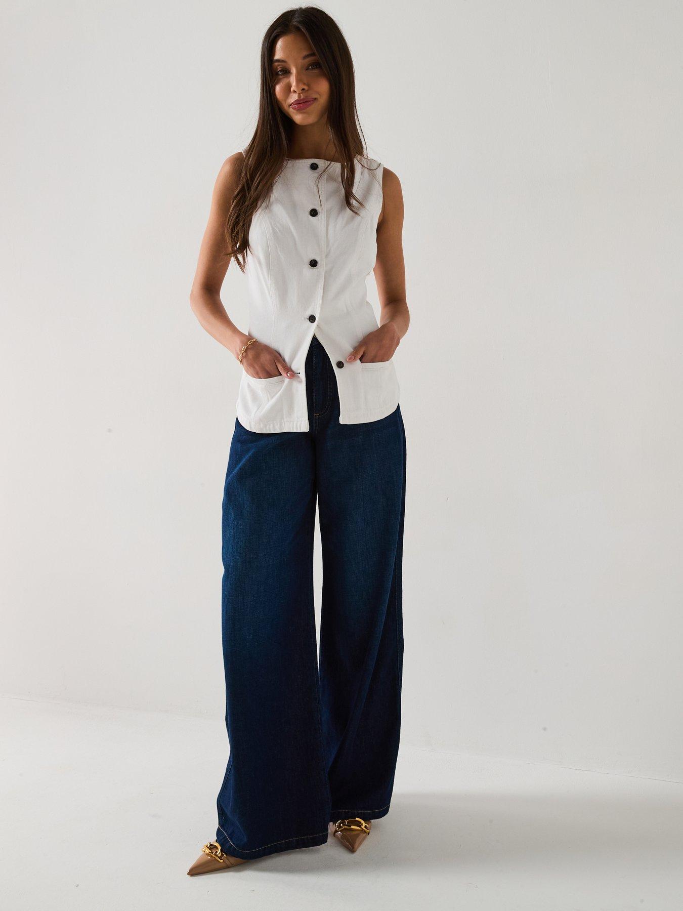 v-by-very-denim-button-through-top-whiteback