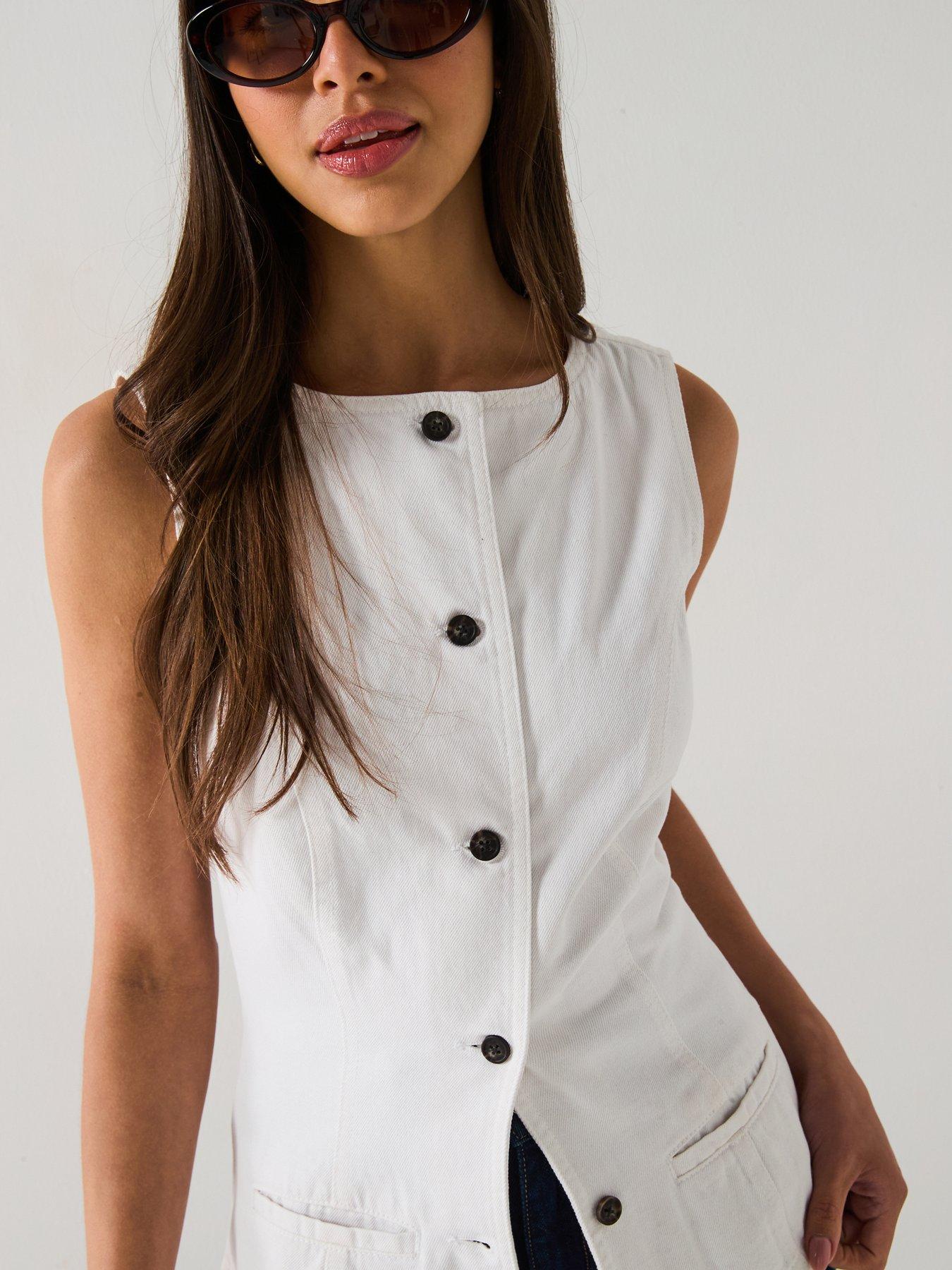 v-by-very-denim-button-through-top-whitedetail