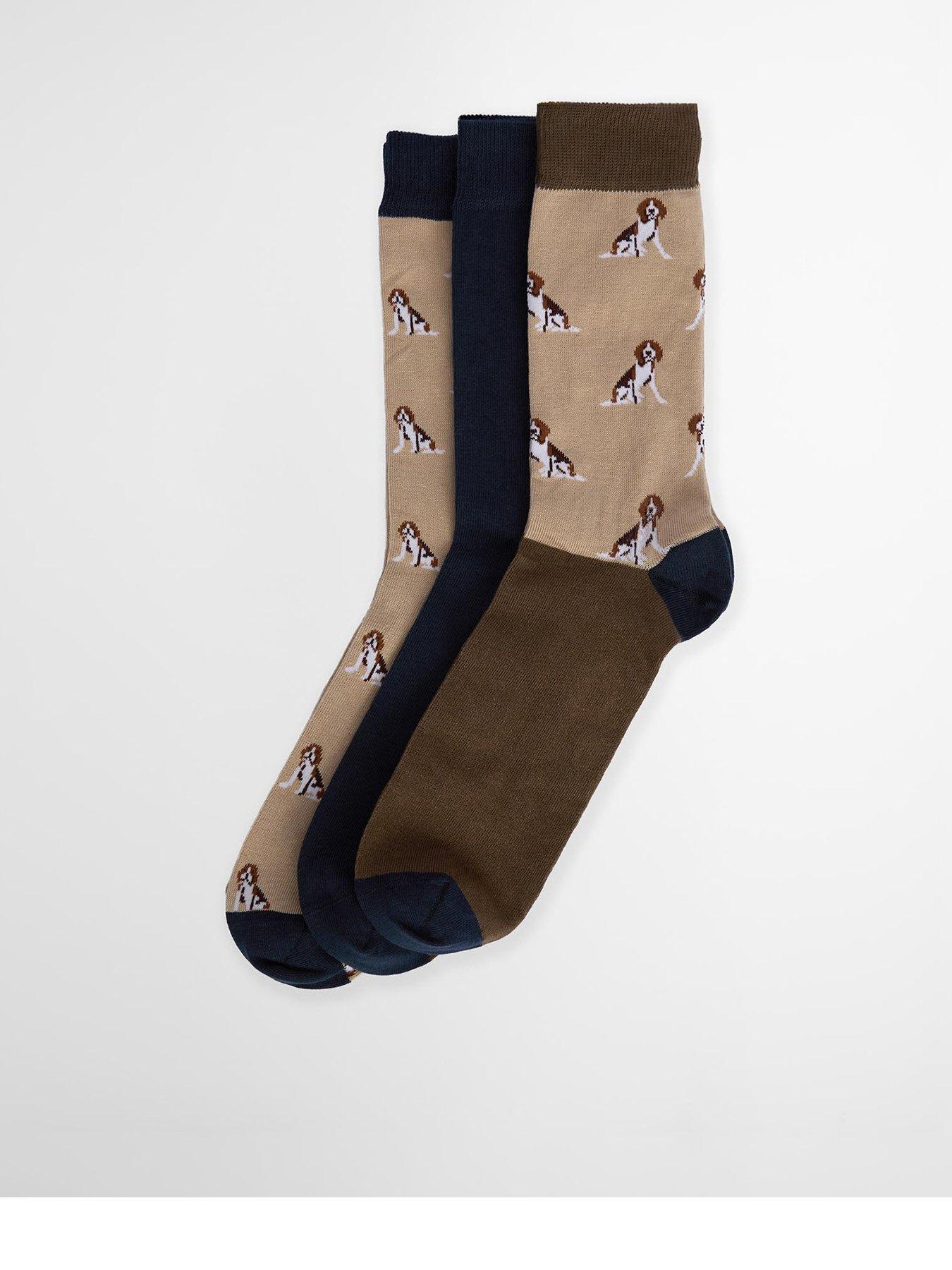 undefined Barbour Dog Sock Gift Set - Beige