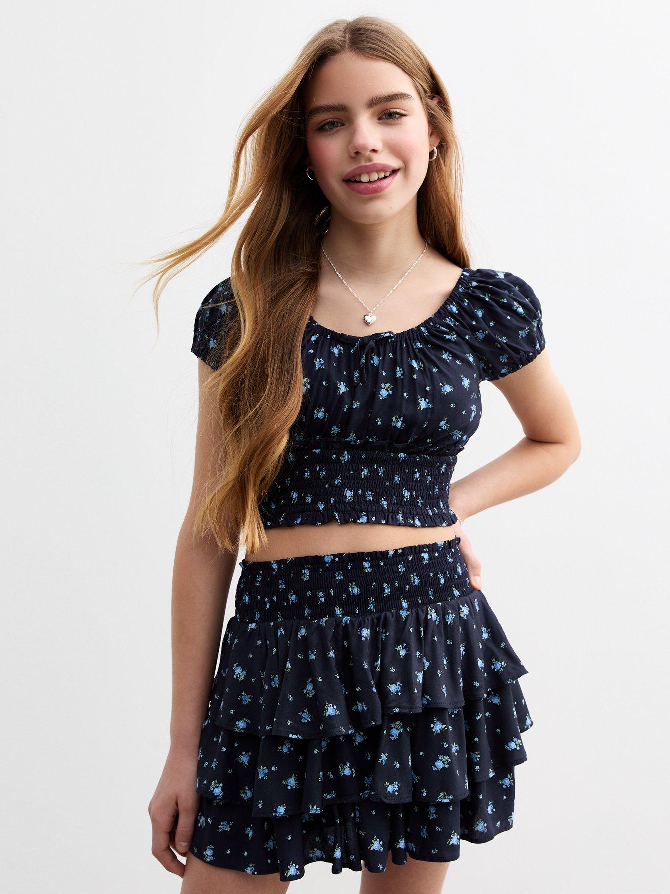 new-look-915-girls-blue-ditsy-print-rara-skort