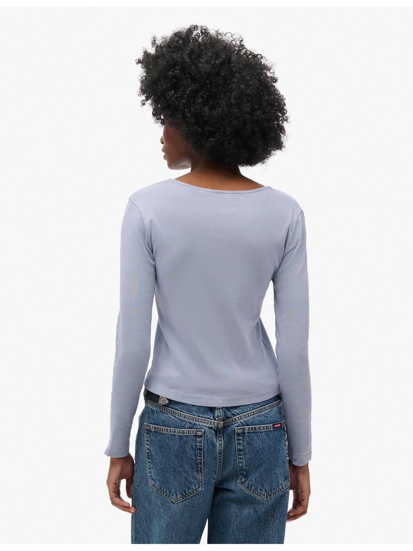 superdry-fine-rib-scoop-neck-top-bluestillFront