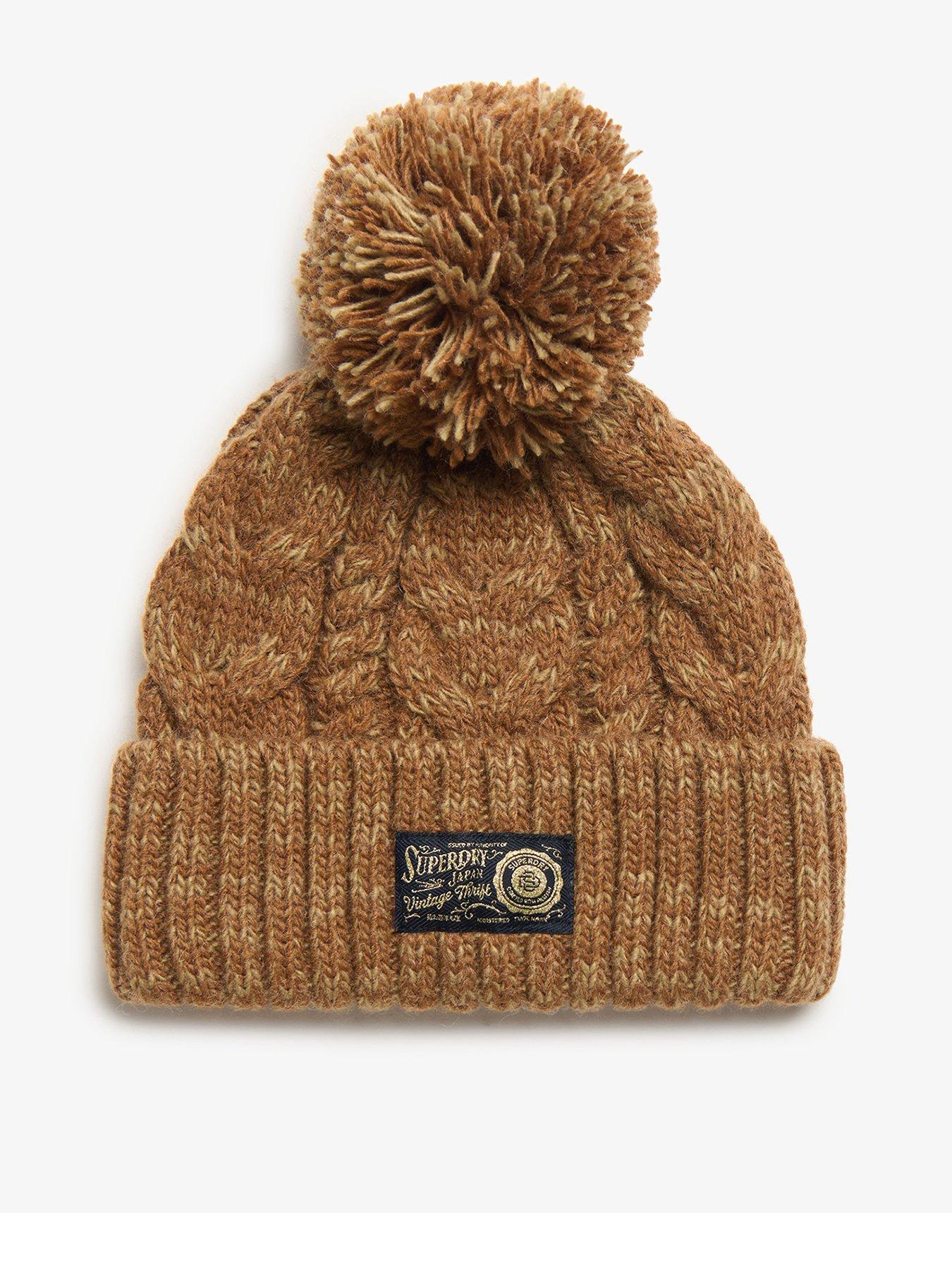 superdry-chunky-cable-beanie-brown