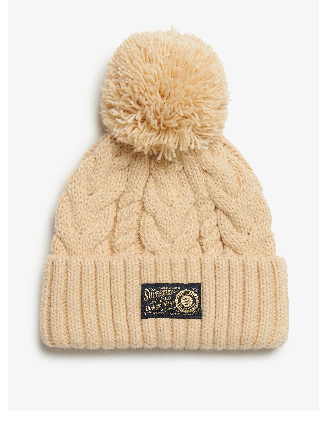 superdry-chunky-cable-beanie-beige