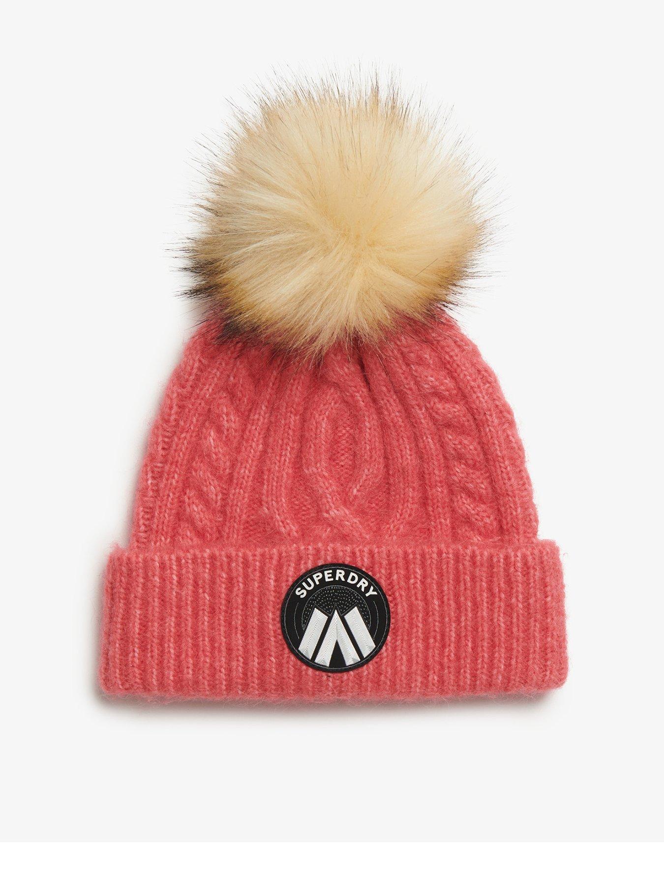 superdry-cable-luxe-knit-beanie-pink