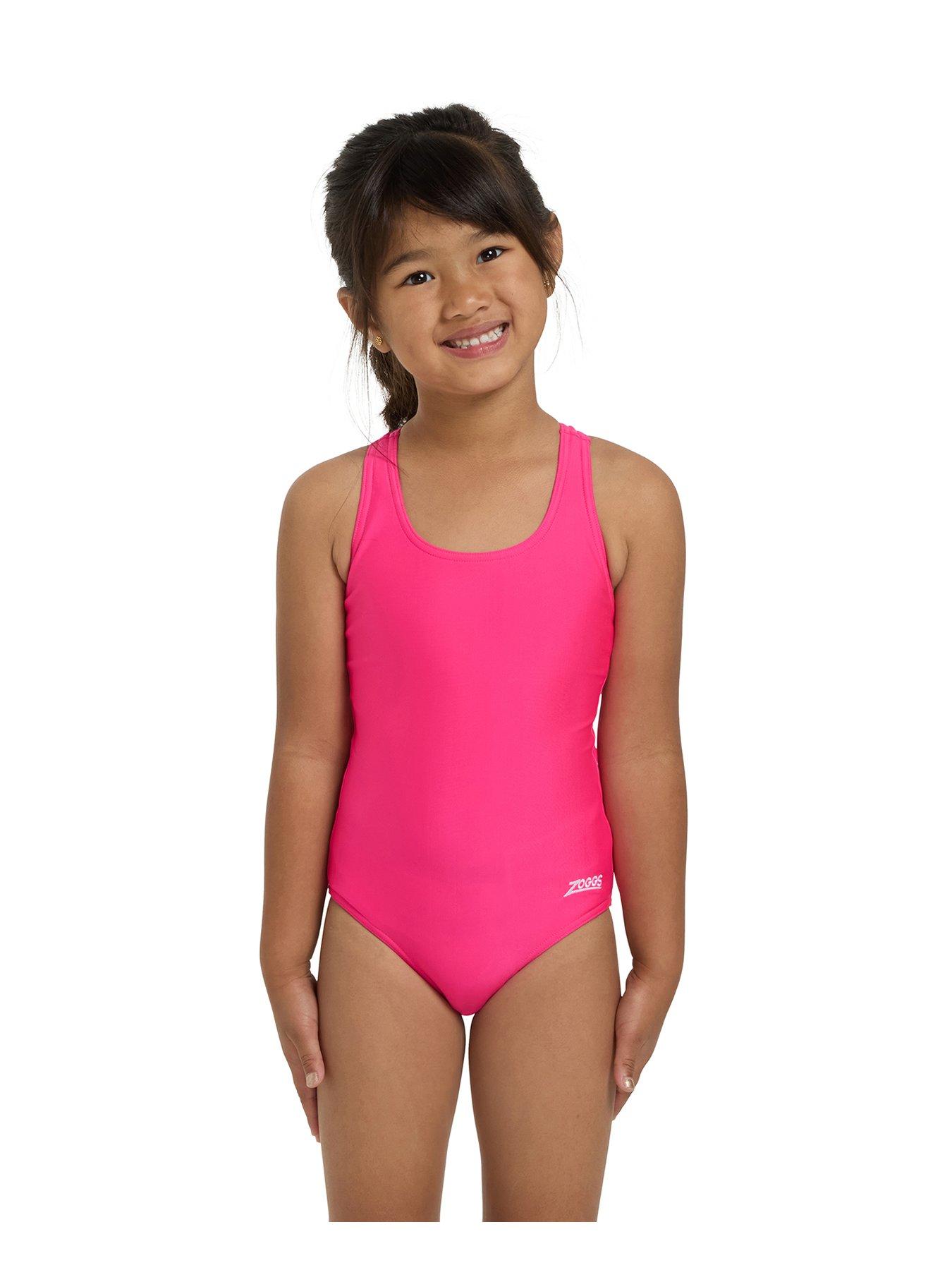 Zoggs Kids Girls Pink Bellambie Actionback Swimsuit