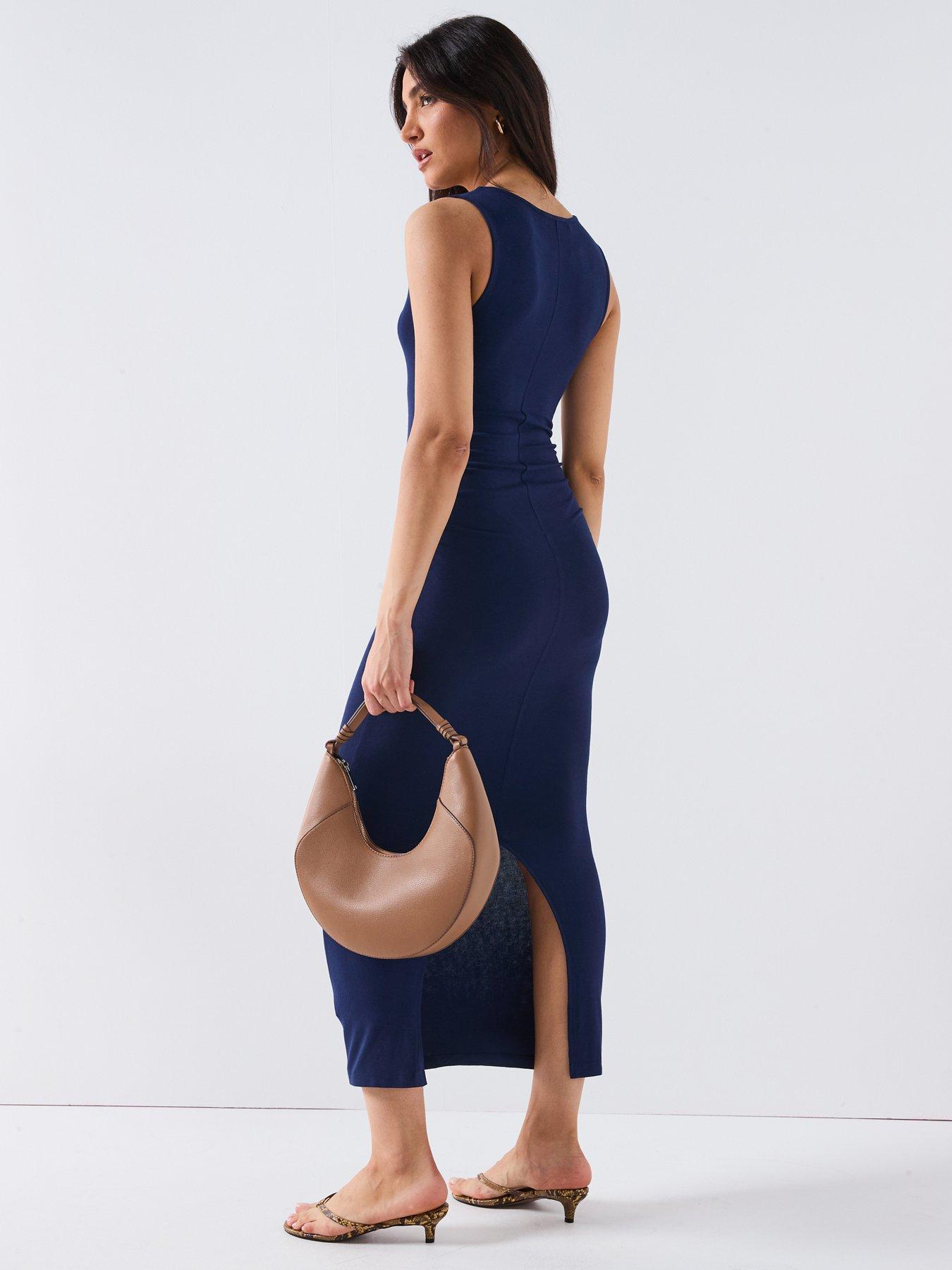 v-by-very-sleeveless-ruched-side-dress-navydetail