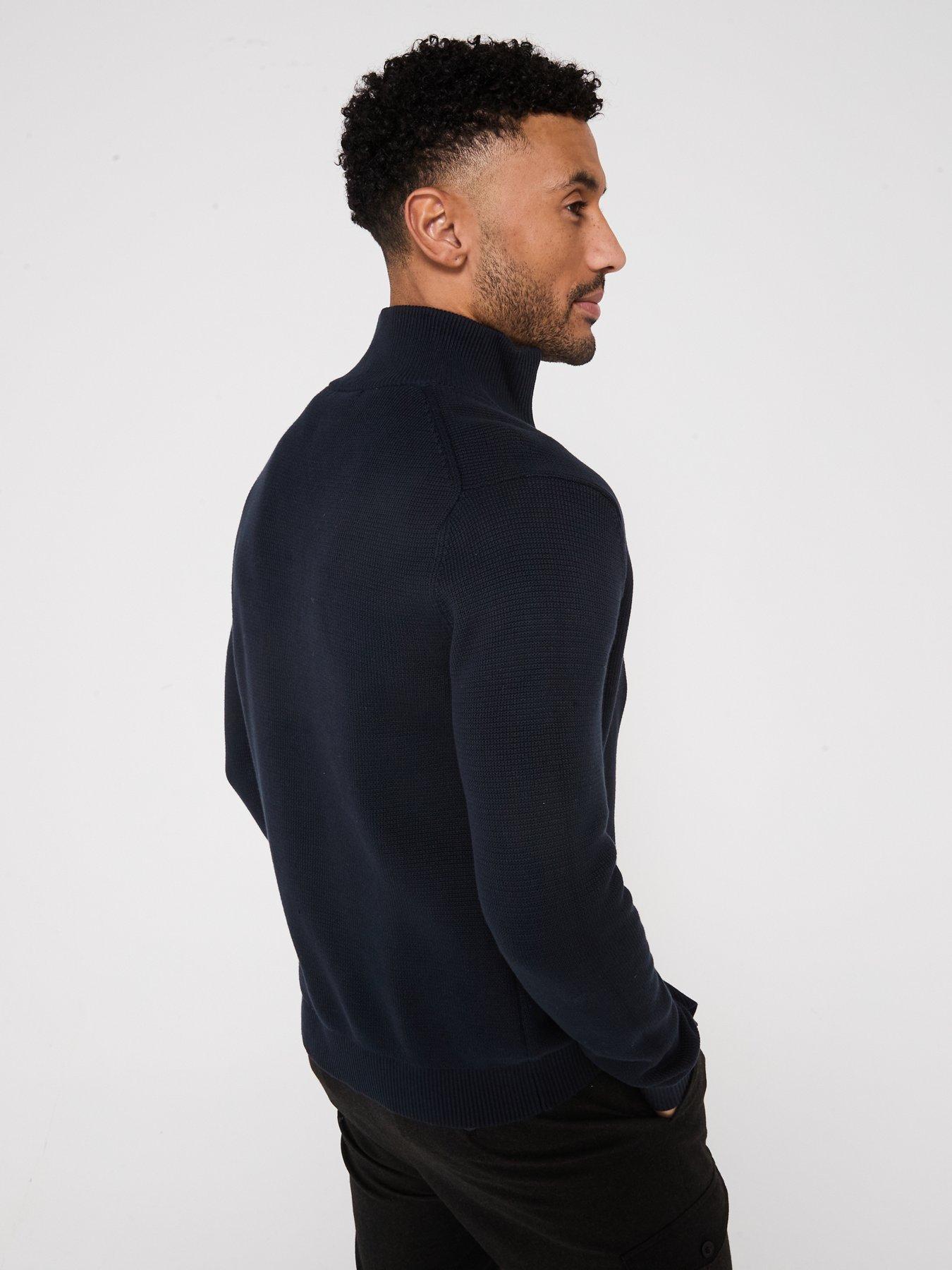 selected-homme-dane-long-sleeve-full-zip-knitted-jumper-navystillFront