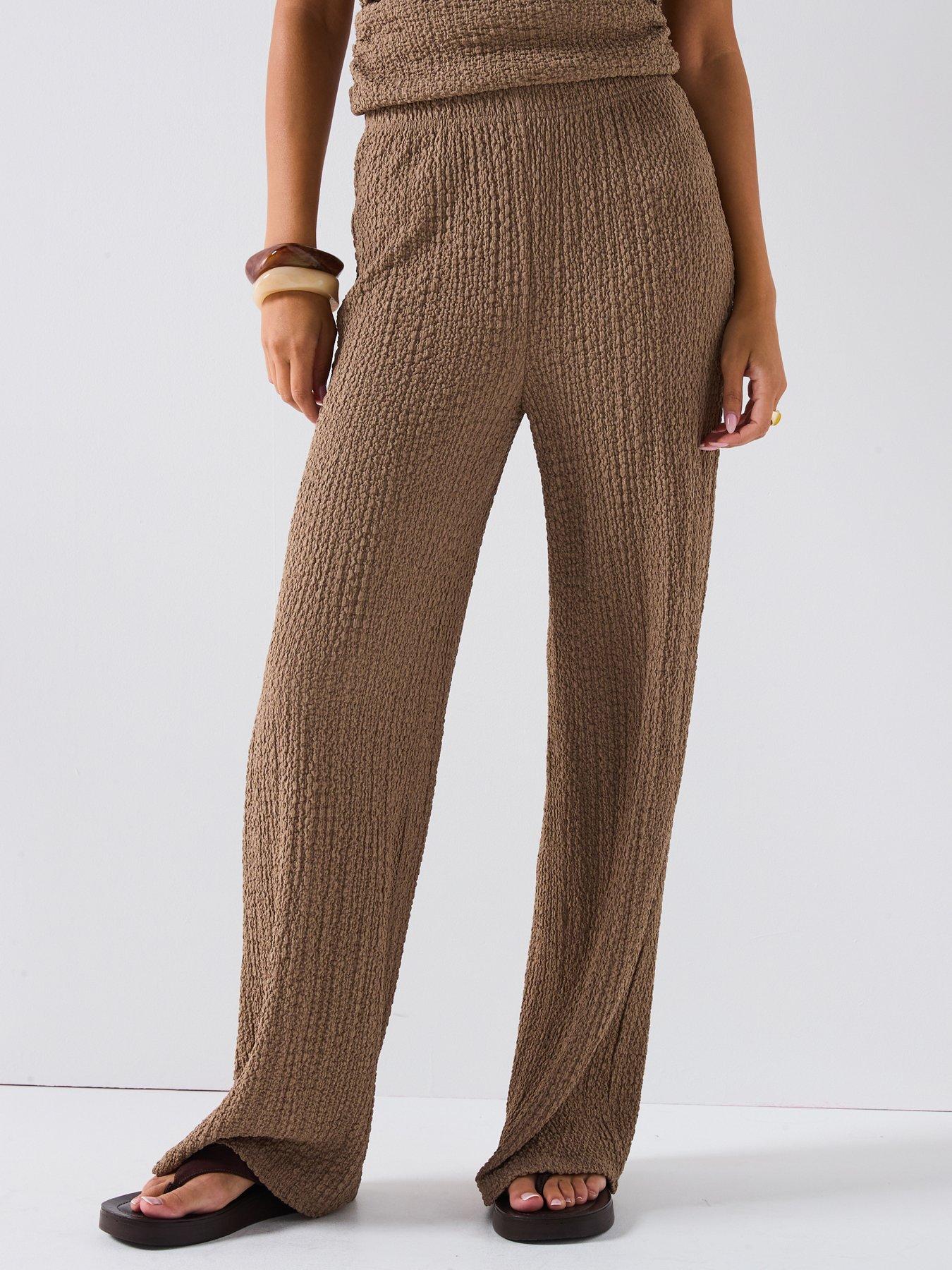Image 1 of 6 of V by Very Texture Co Ord Bottom - Brown