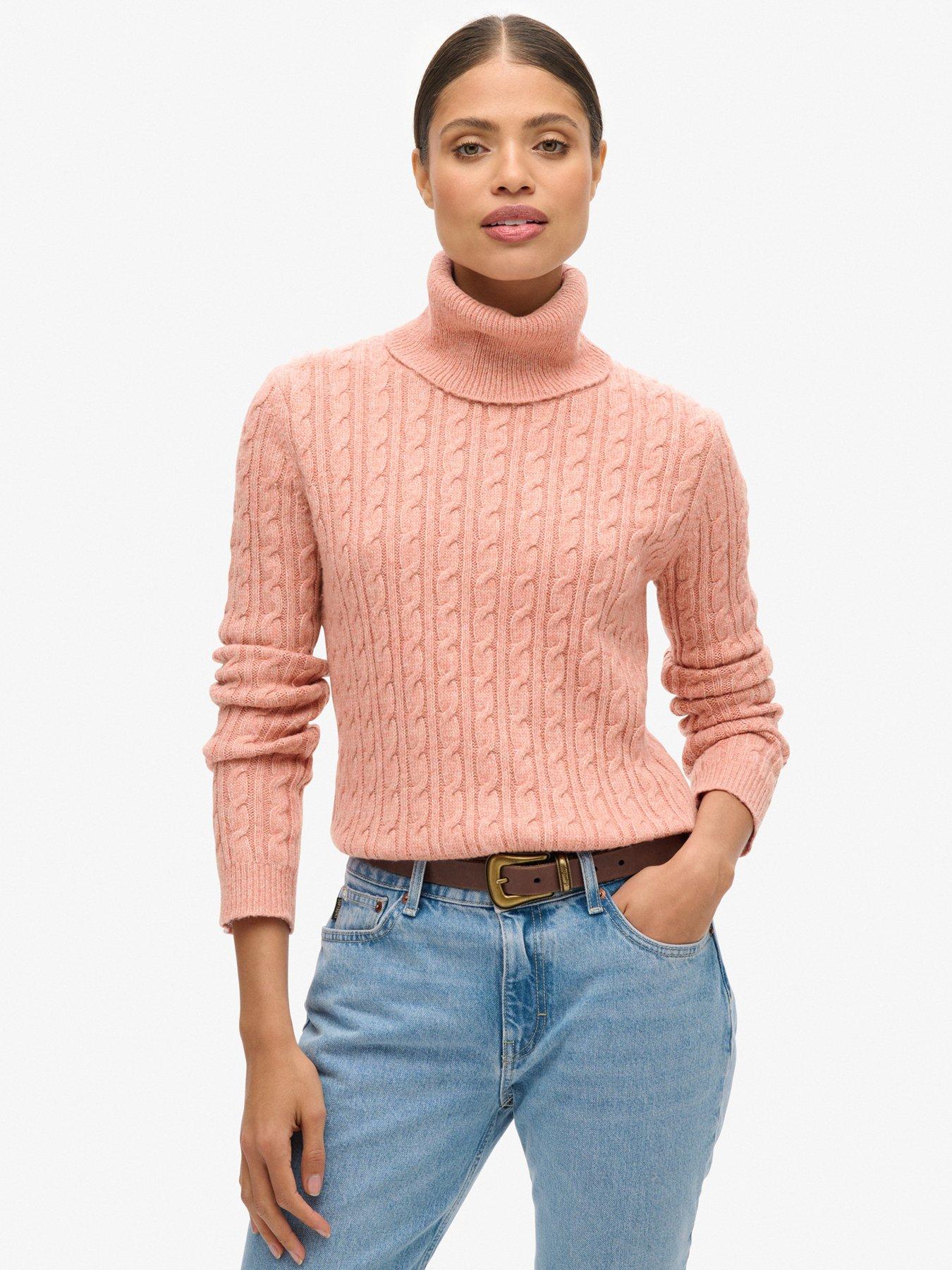 superdry-fitted-cable-roll-neck-jumper-pink