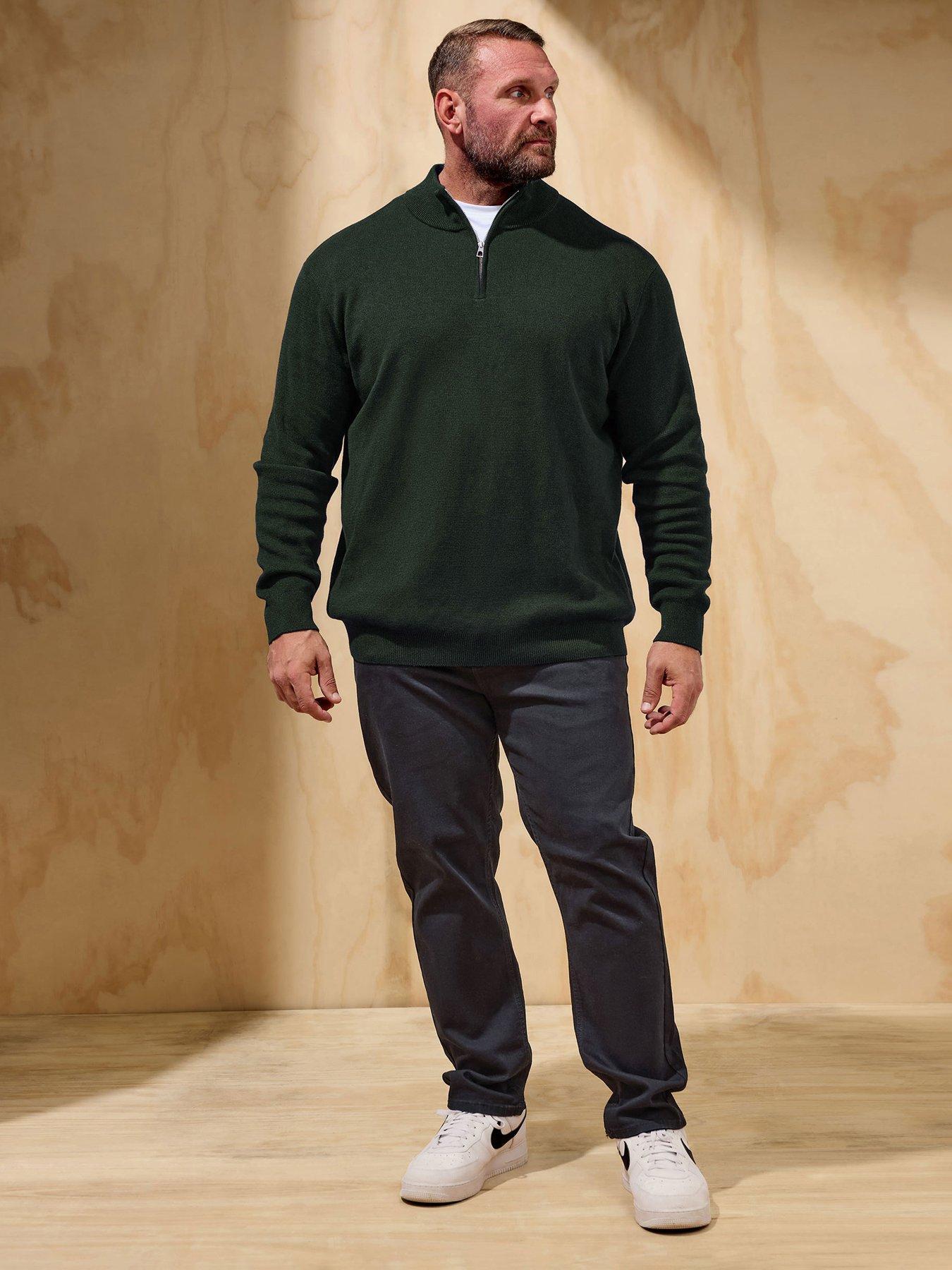 badrhino-milano-quarter-zip-knitted-jumper-green