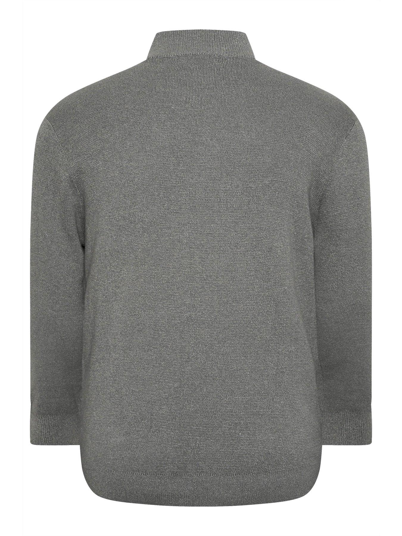 badrhino-milano-quarter-zip-knitted-jumper-greystillFront