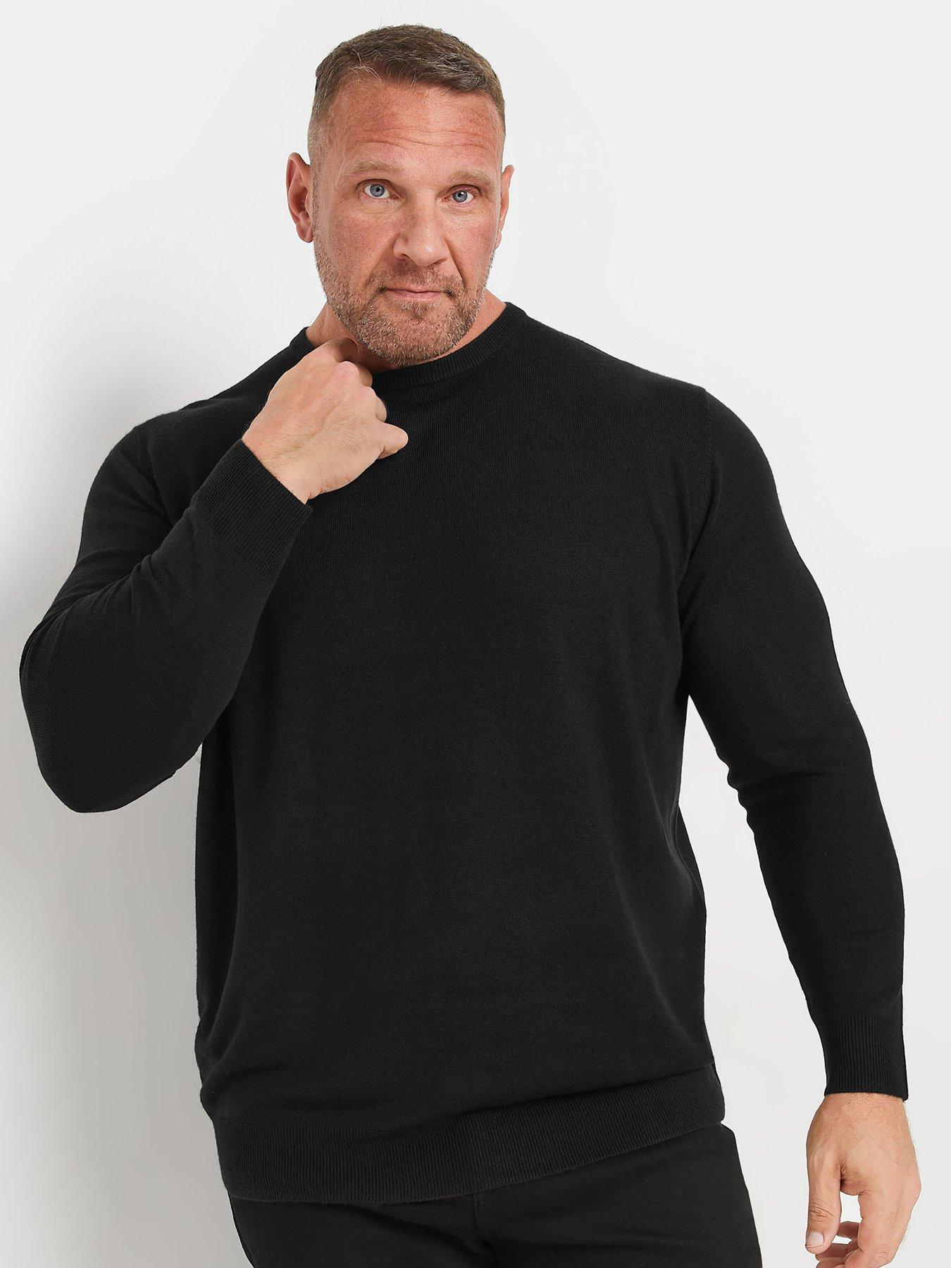 badrhino-big-amp-tall-crew-neck-knitted-jumper-black