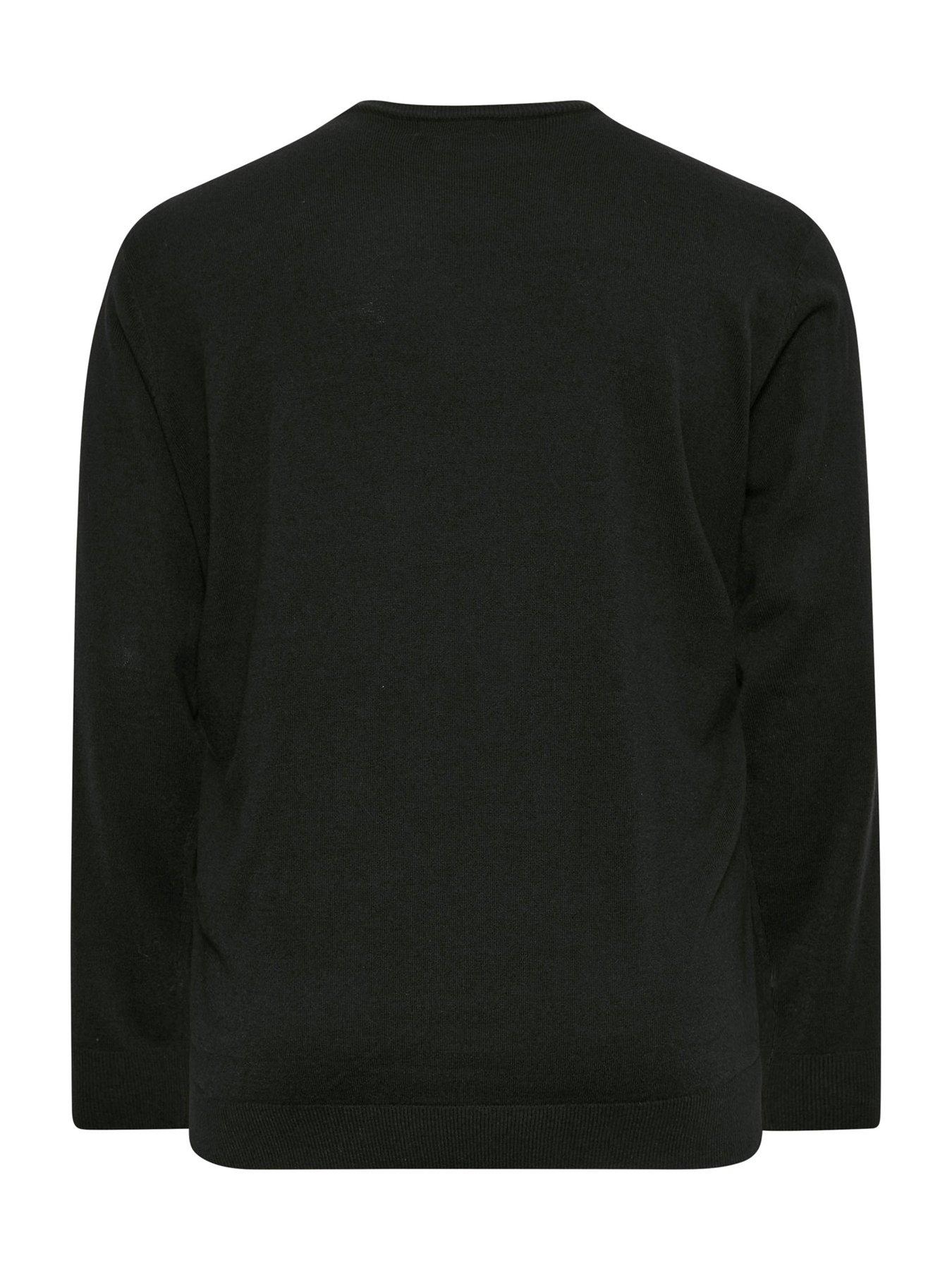 badrhino-big-amp-tall-crew-neck-knitted-jumper-blackstillFront