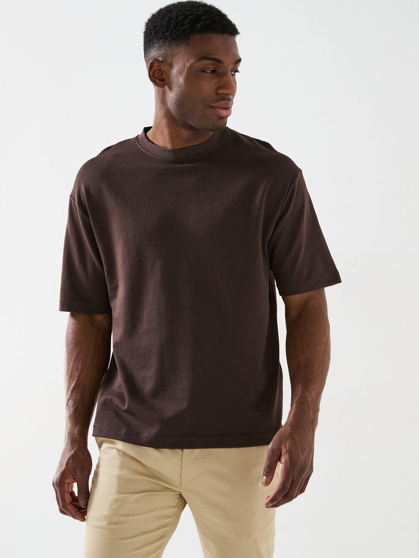 selected-homme-oscar-short-sleeve-t-shirt-dark-brown