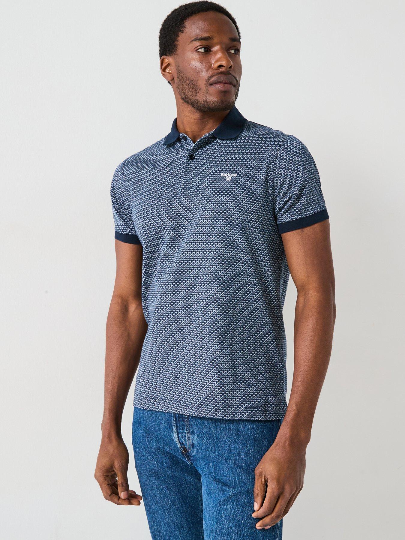 Barbour Barbour Shell Printed Short Sleeve Polo Shirt - Navy