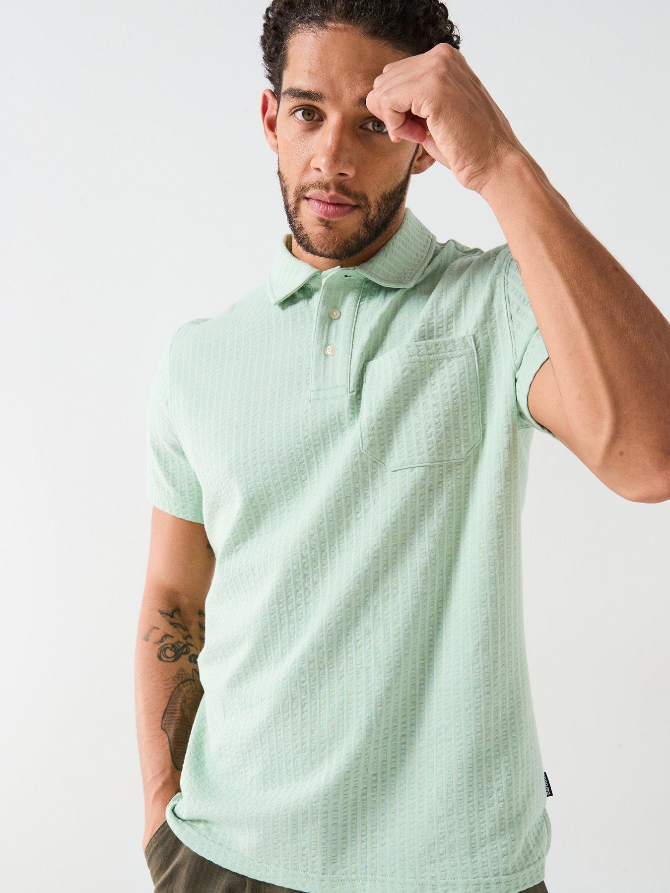 undefined Barbour Dymchurch Seersucker Short Sleeve Polo Shirt - Light Green