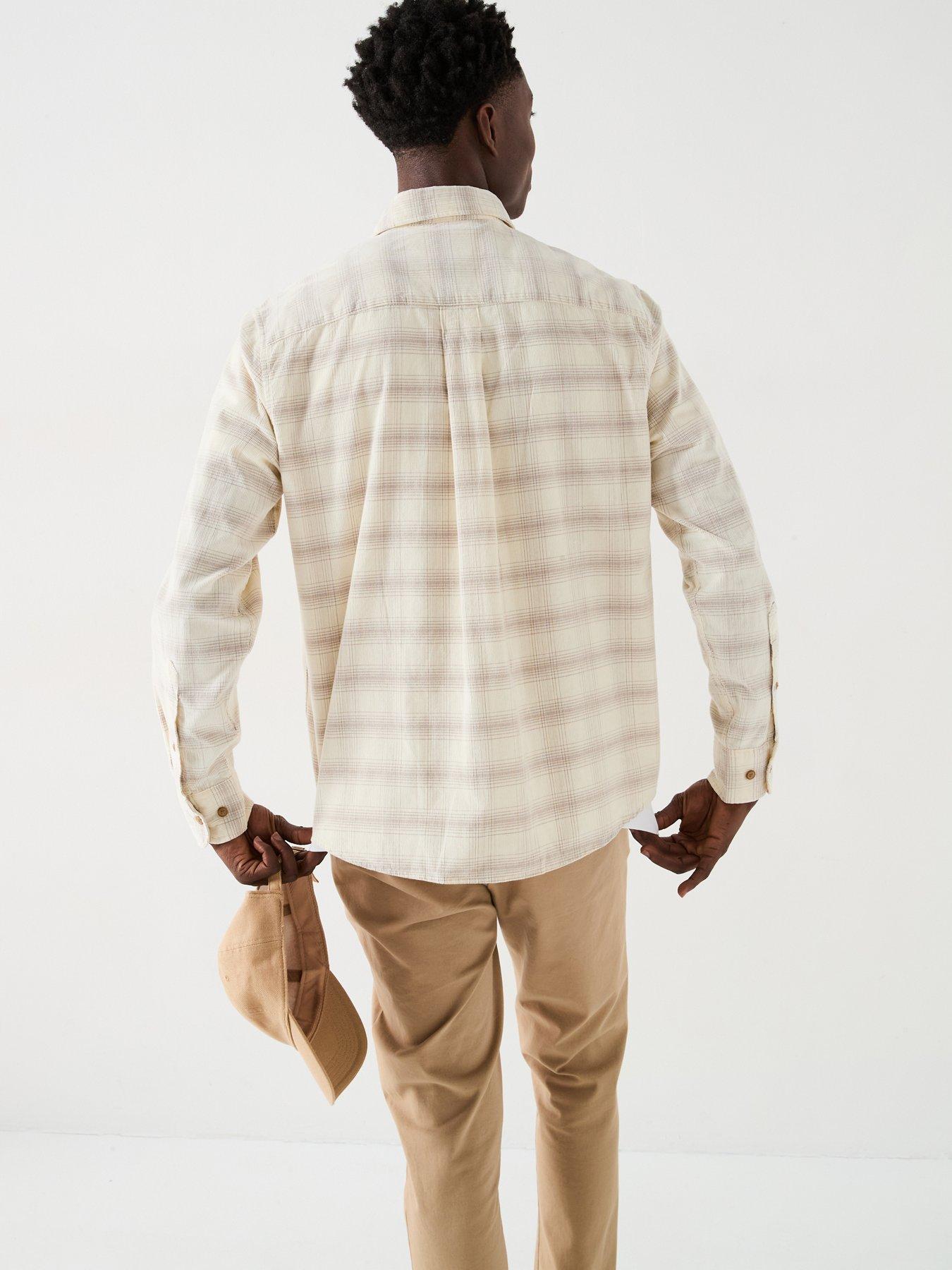 Image 2 of 6 of Selected Homme Relax Cord Check Shirt - Cream