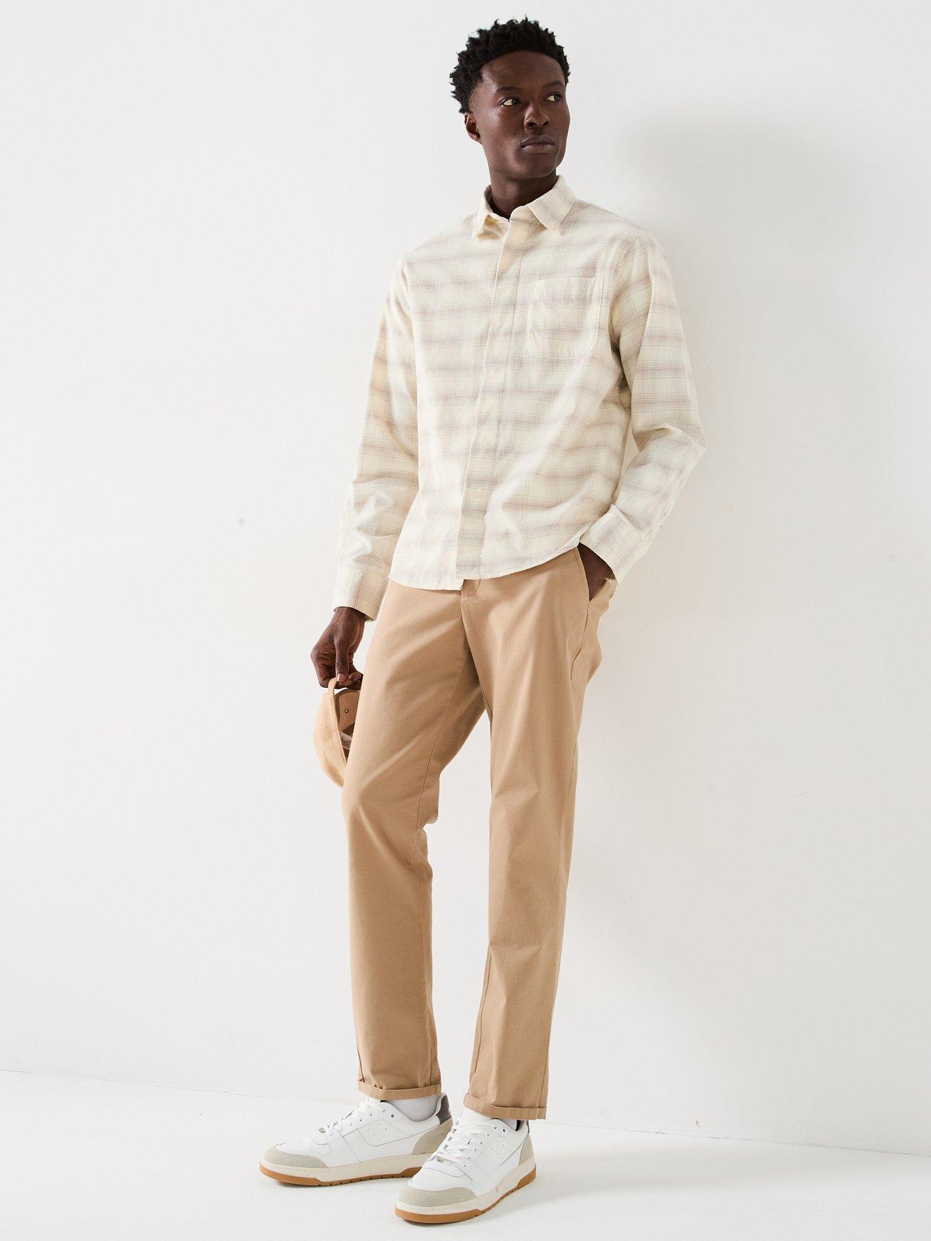 Image 3 of 6 of Selected Homme Relax Cord Check Shirt - Cream