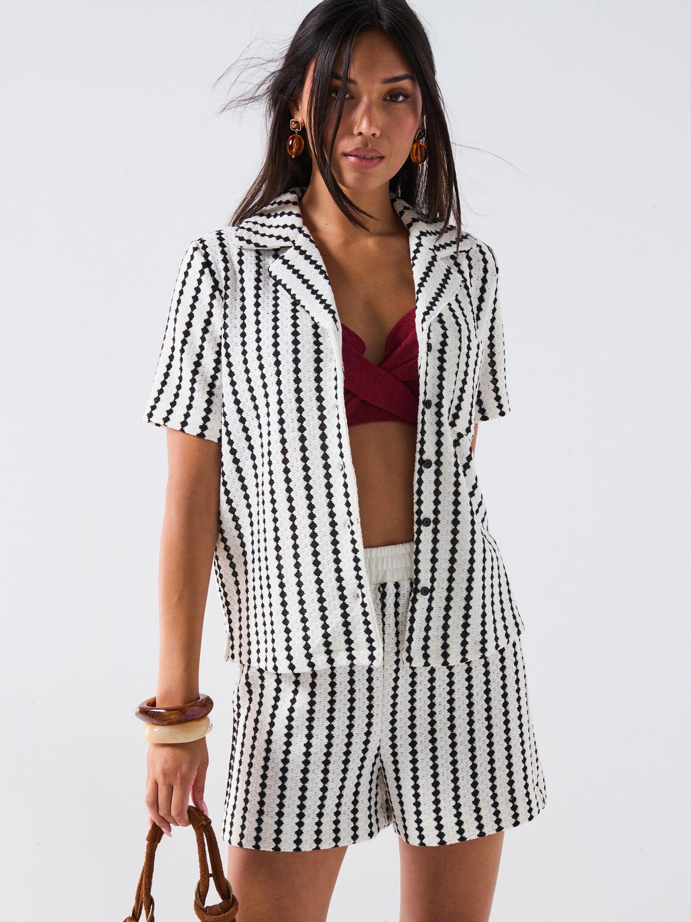 Image of V by Very Stripe Snit Shirt - Multi