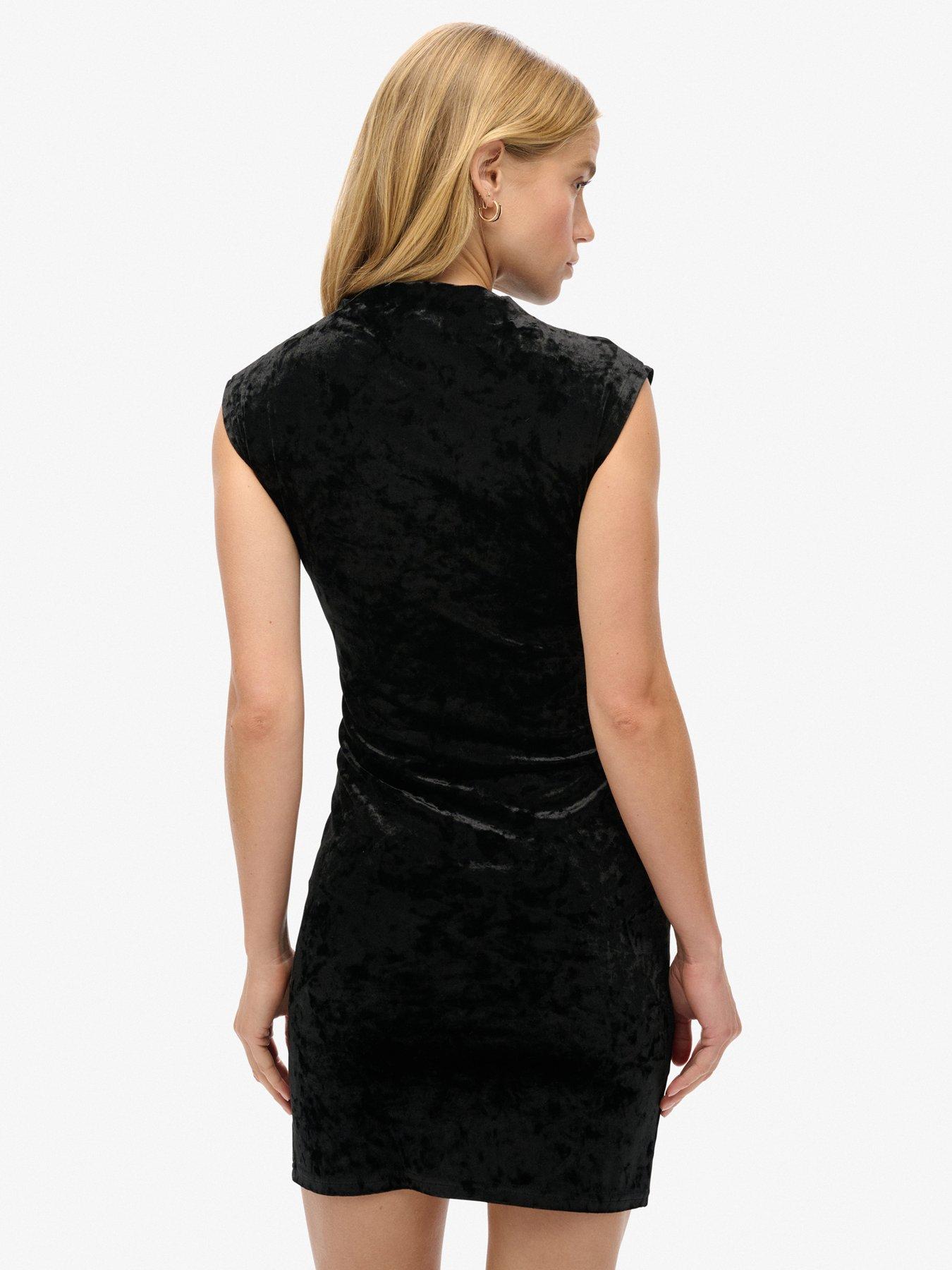 superdry-velvet-bodycon-dress-blackstillFront