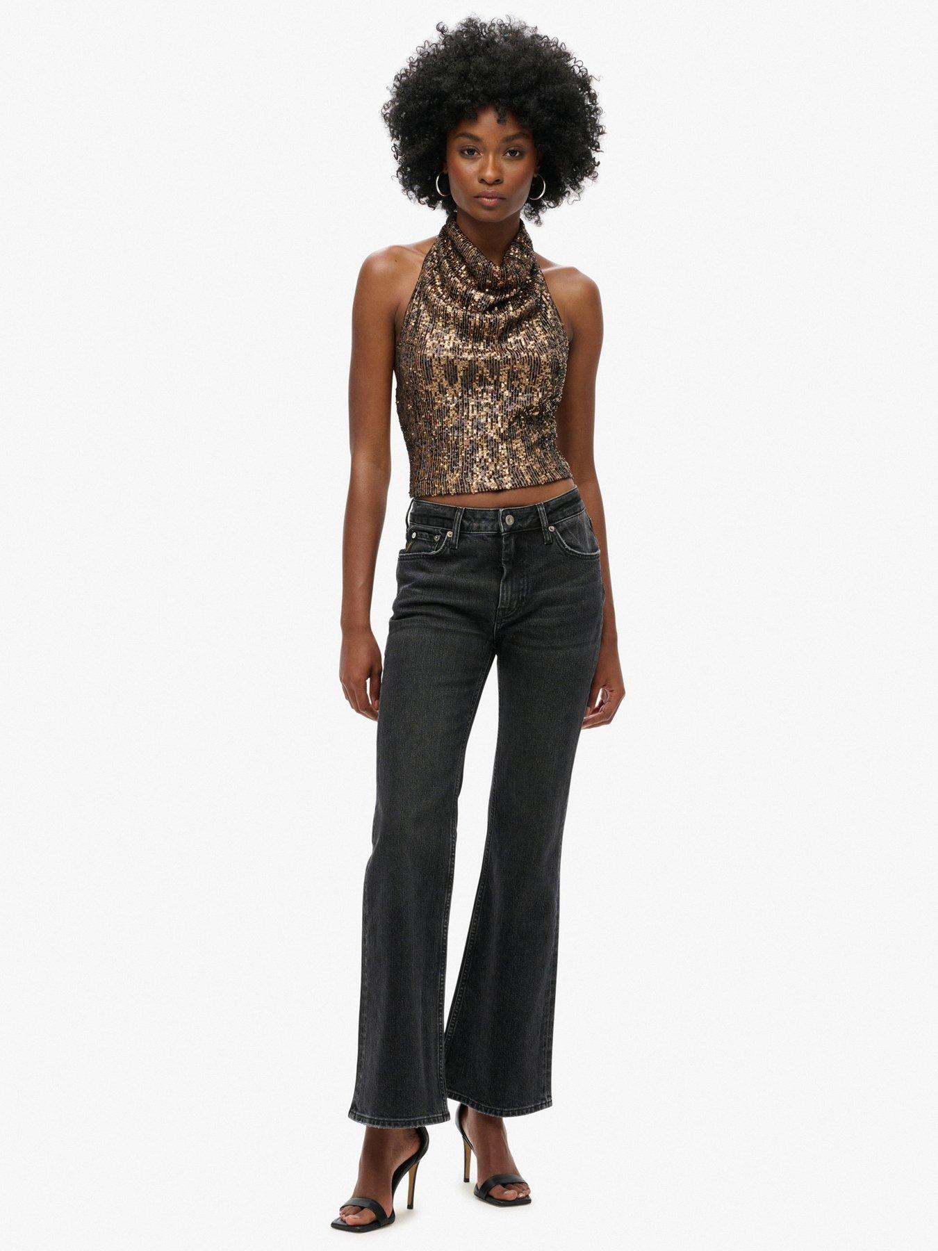 superdry-cowl-halter-neck-sequin-top-brownback