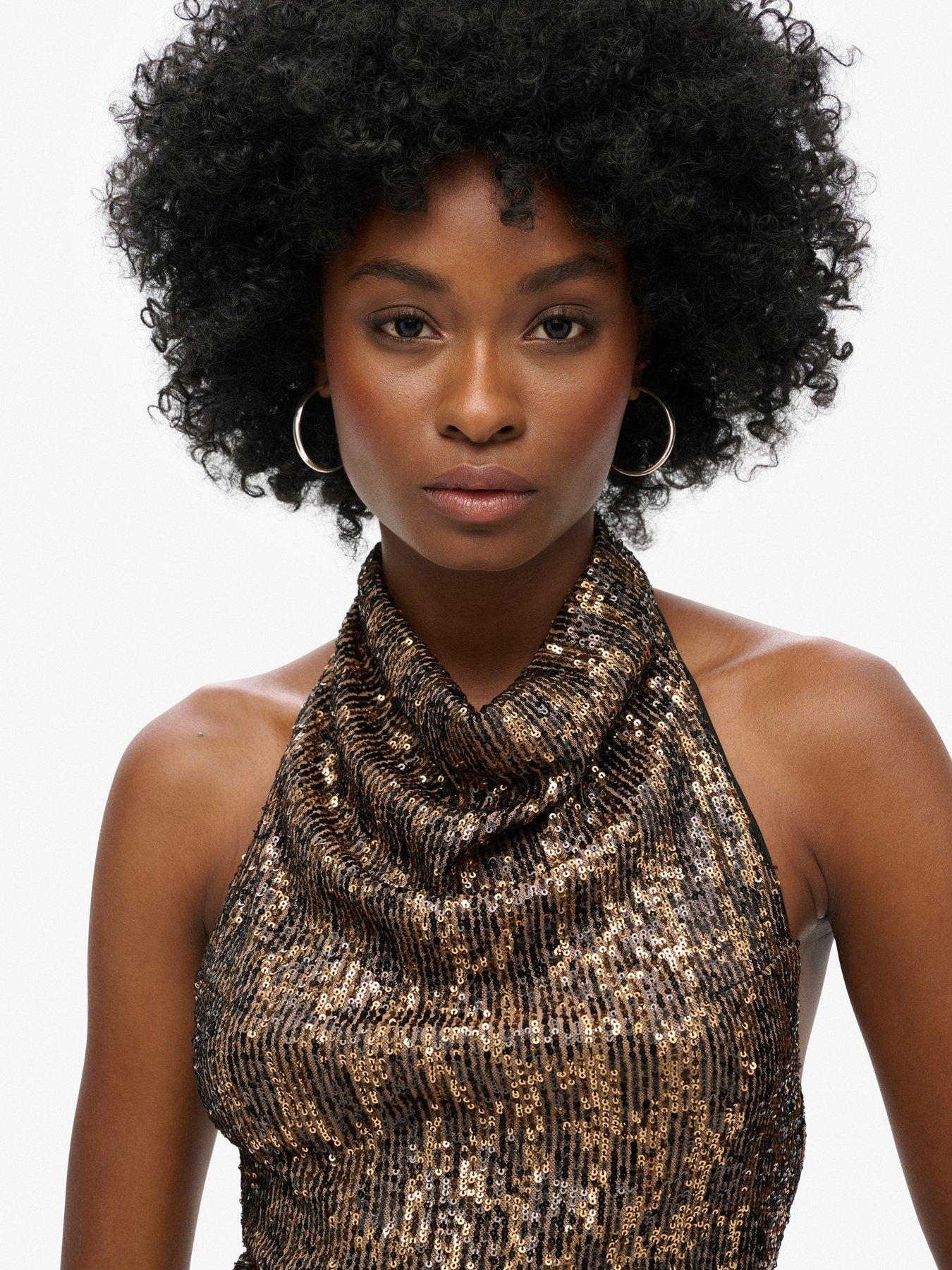 superdry-cowl-halter-neck-sequin-top-browndetail