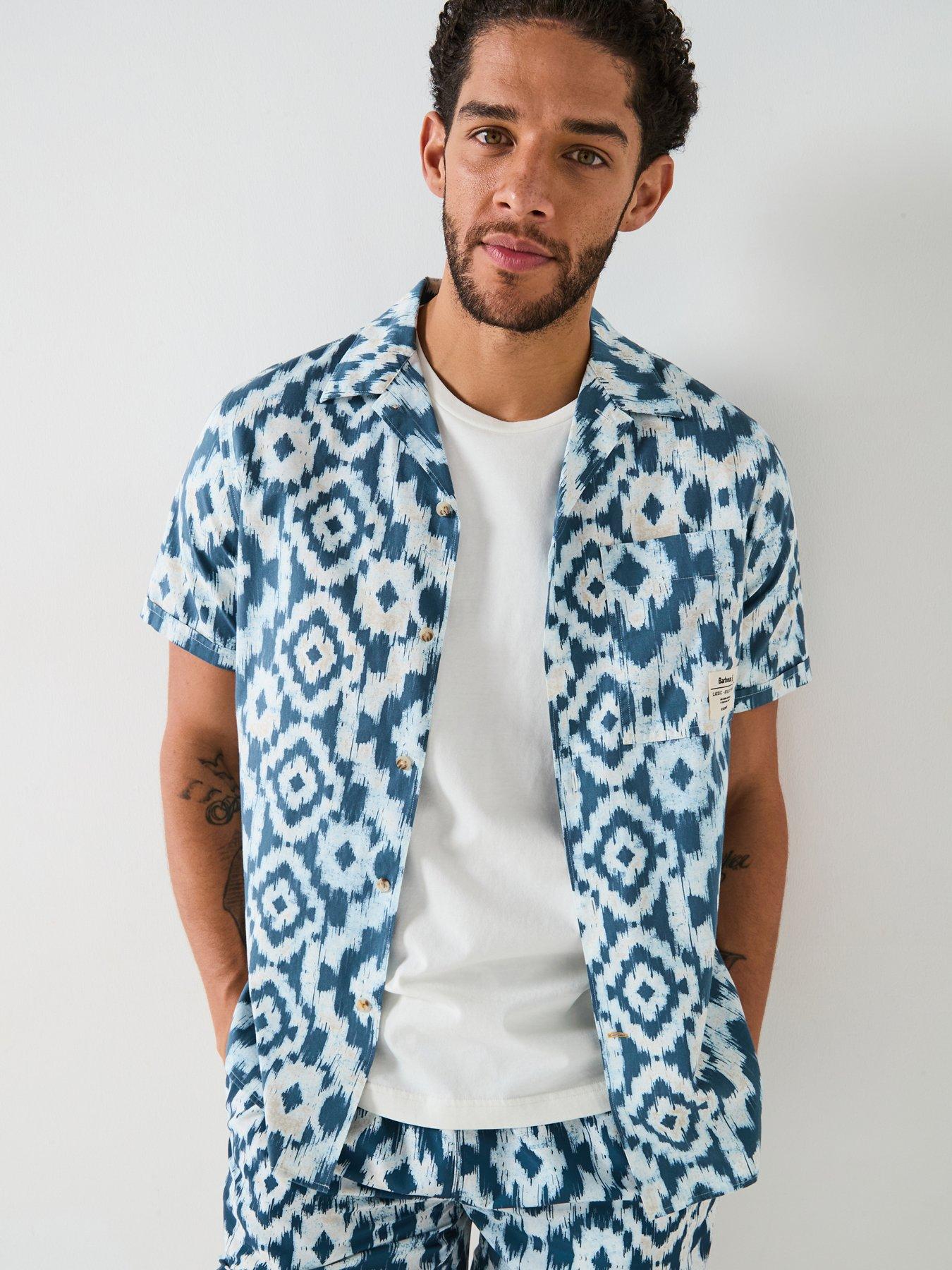 undefined Barbour Homelane Short Sleeved Relaxed Fit Shirt - Dark Blue