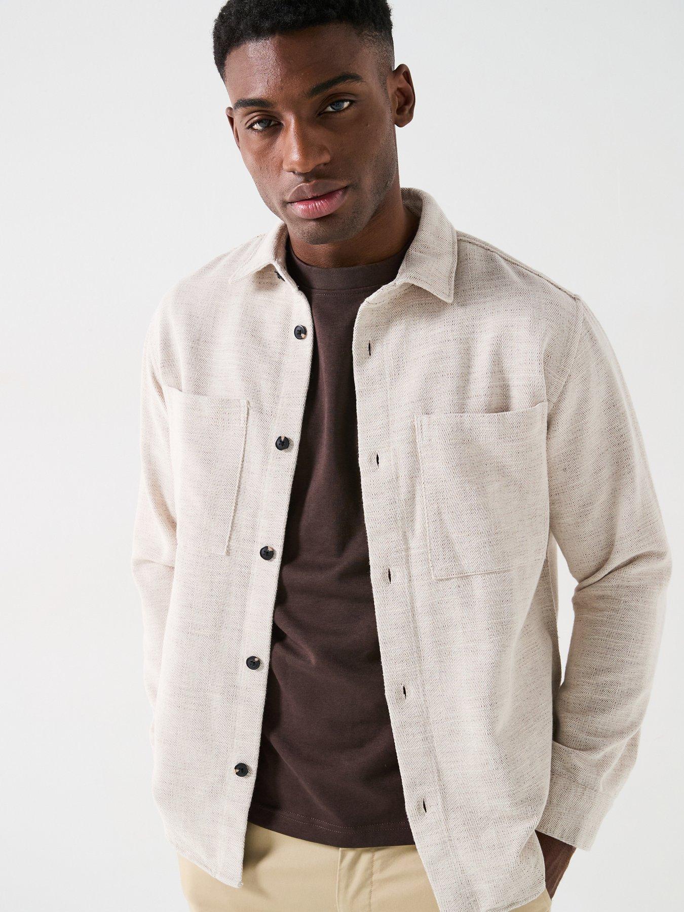 selected-homme-hank-herringbone-over-shirt-cream