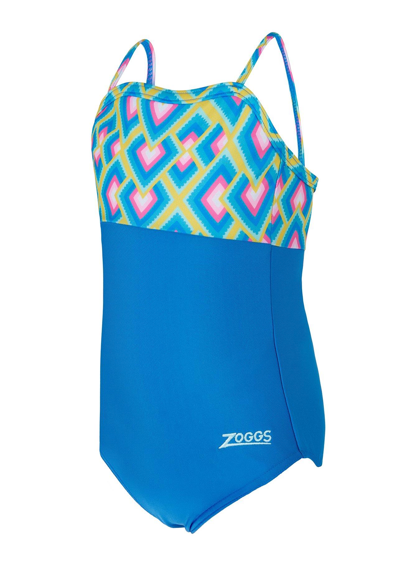 Zoggs Kids Girls Xena Panel Classicback Swimsuit - Blue