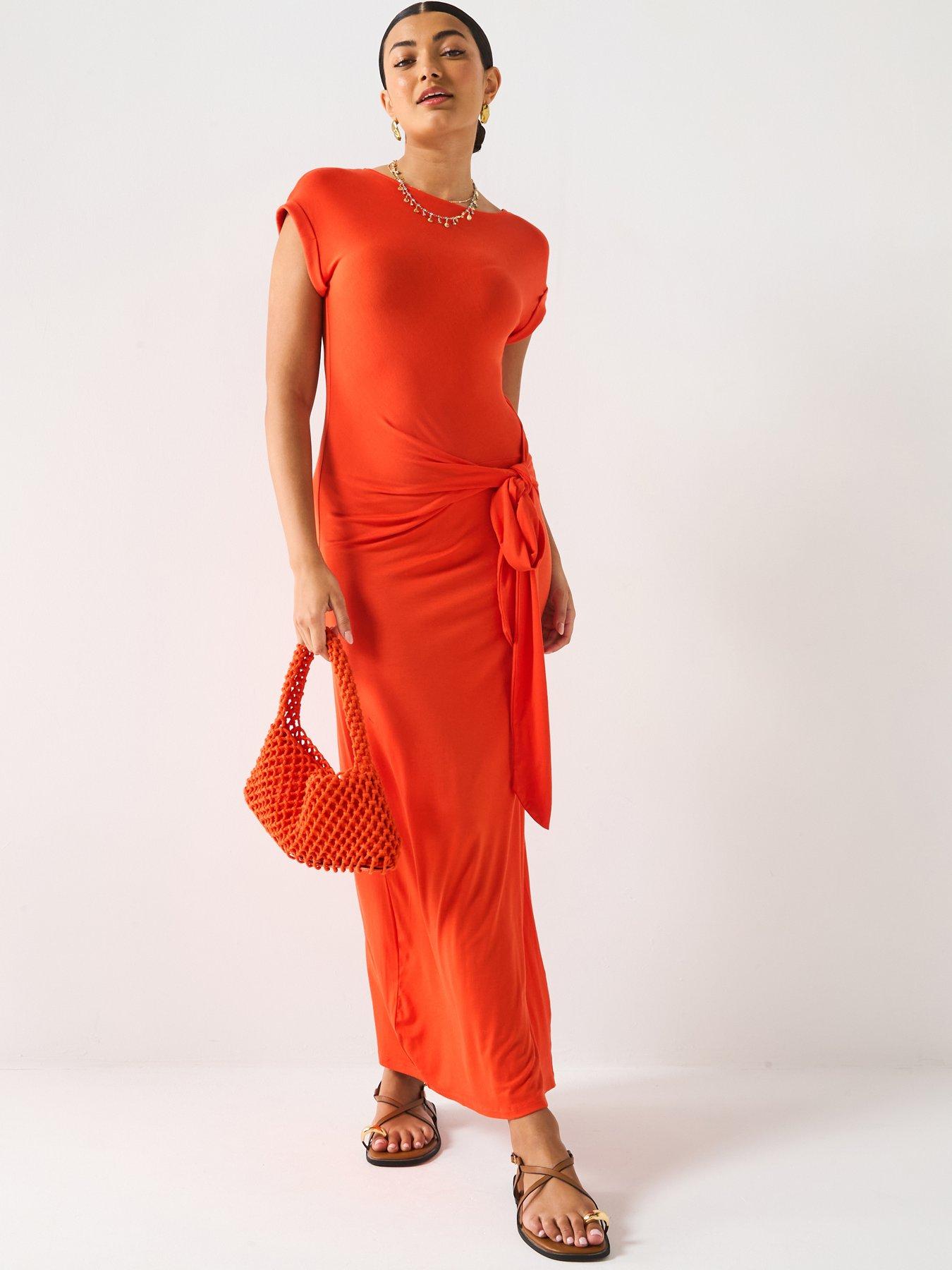 Image of V by Very Tie Side Dress - Red