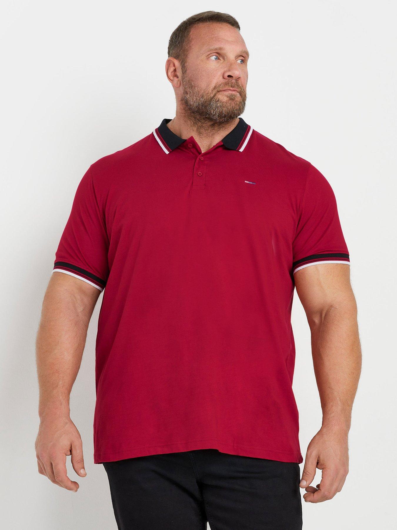 Image 1 of 3 of BadRhino Big &amp; Tall Cut &amp; Sew Polo Shirt - Red