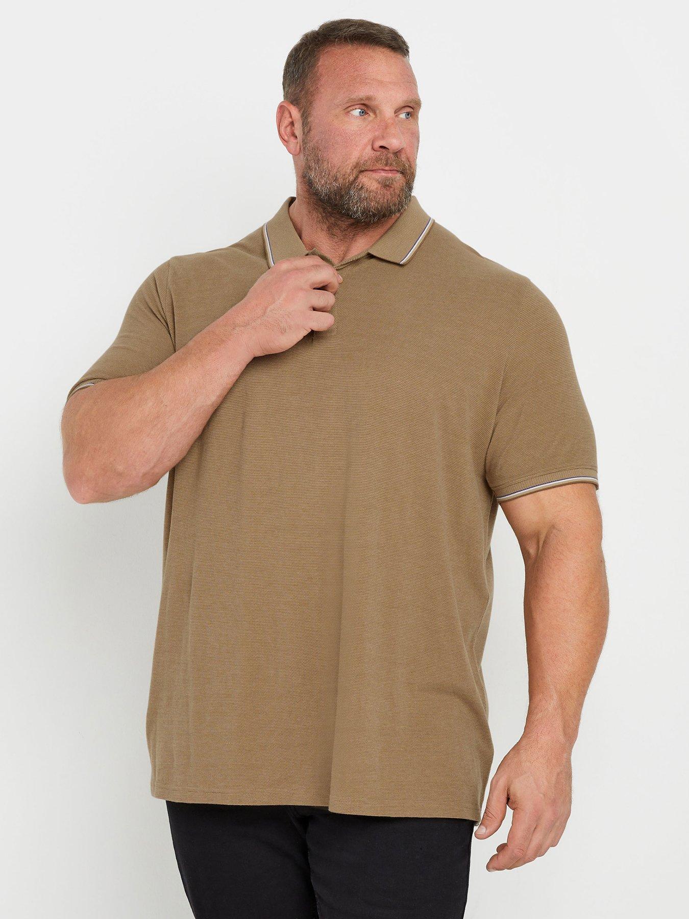 badrhino-big-amp-tall-textured-tipped-polo-shirt-natural