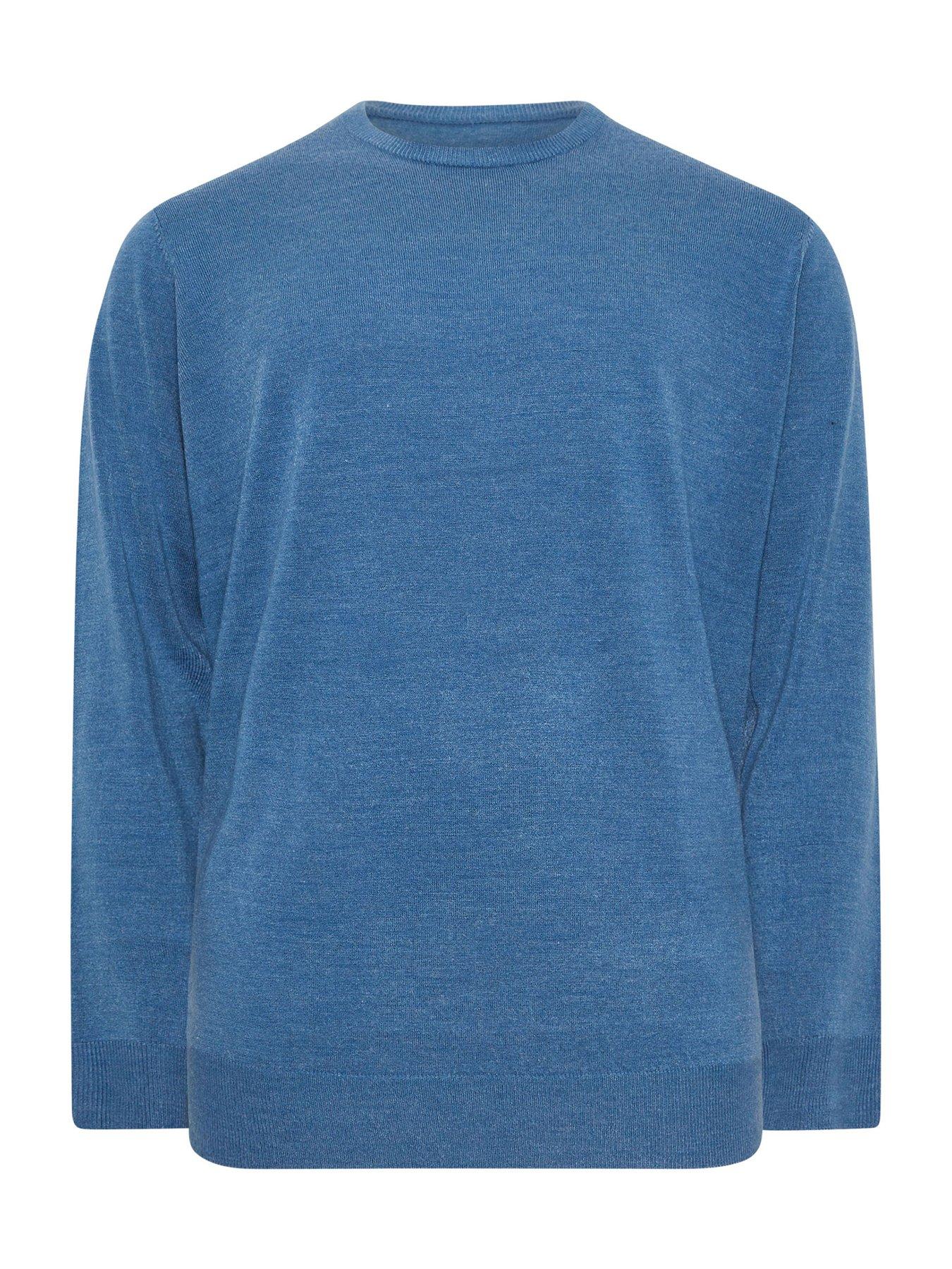 badrhino-big-amp-tall-crew-neck-knitted-jumper-blueback