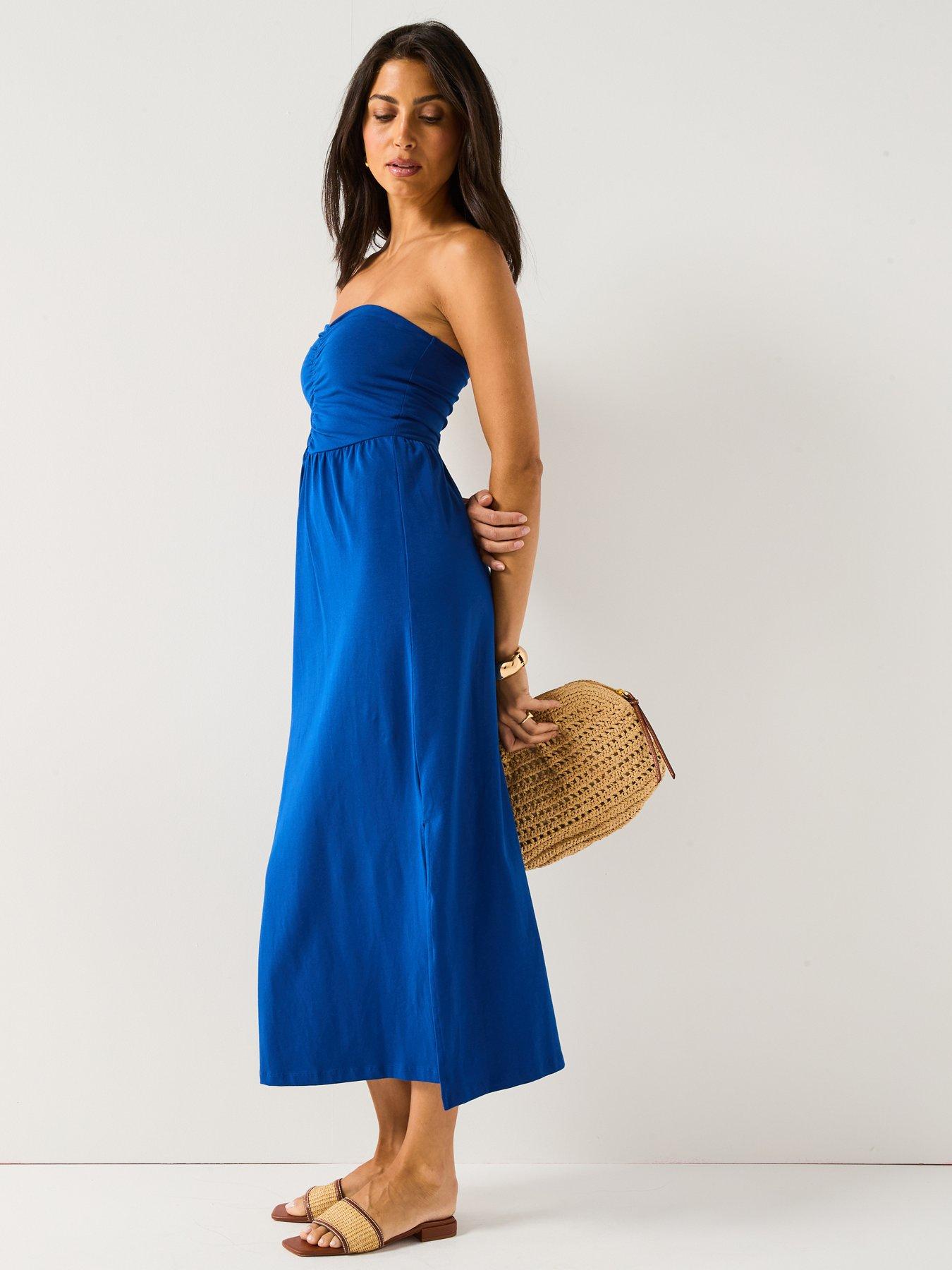 everyday-ruched-bandeau-midi-dress-blueback