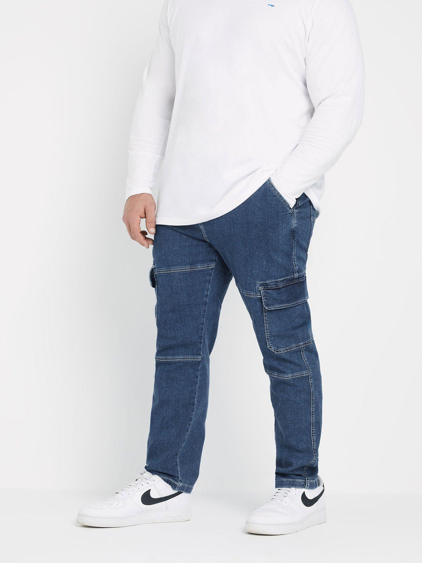 undefined Stretch Slim Fit Cargo Jeans 32" - Blue