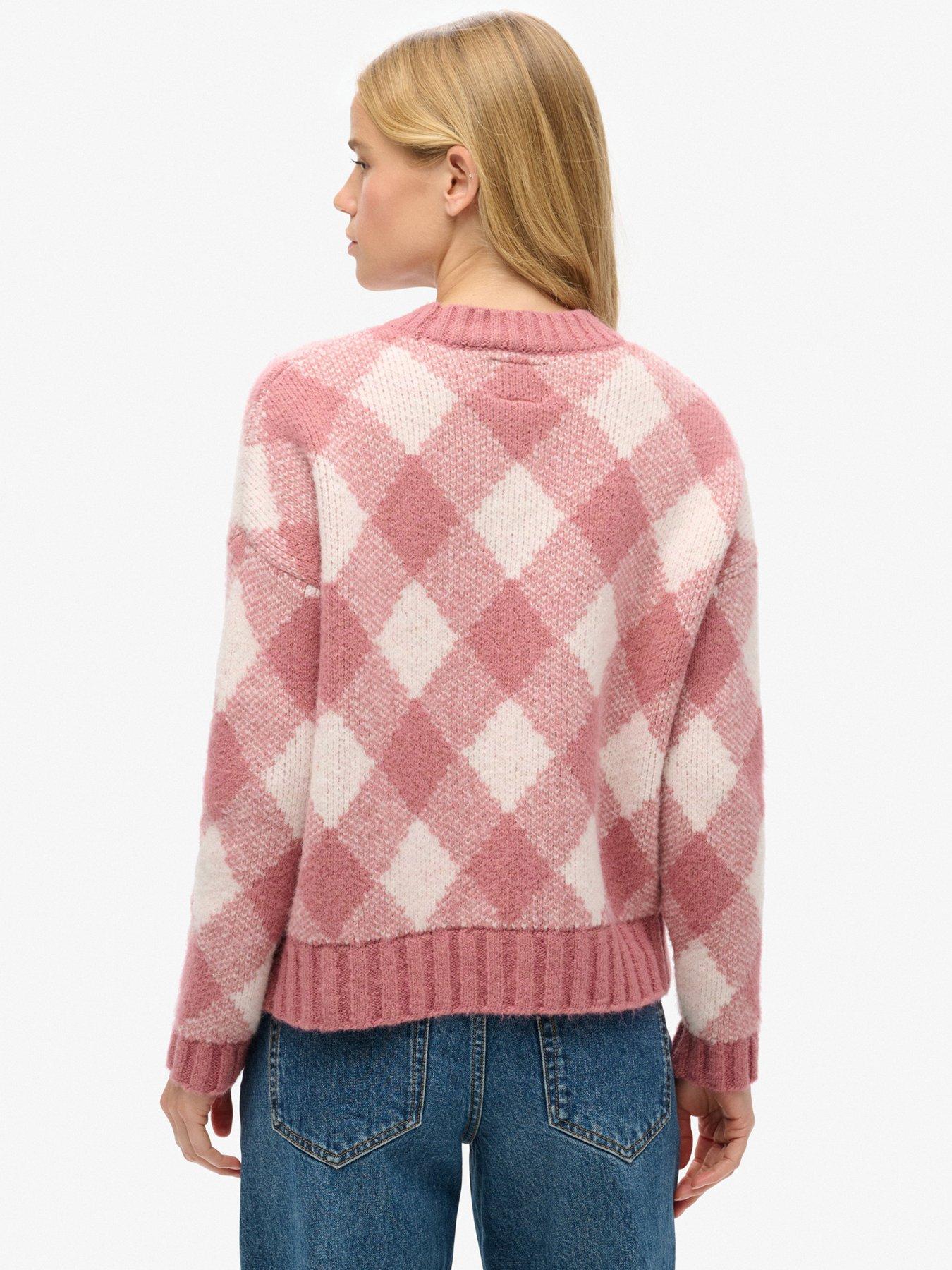 Image 2 of 5 of Superdry Argyle Pattern Jumper - Pink