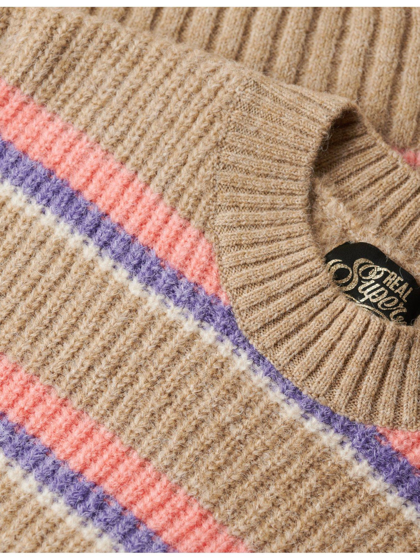 superdry-multi-stripe-crew-jumper-browndetail