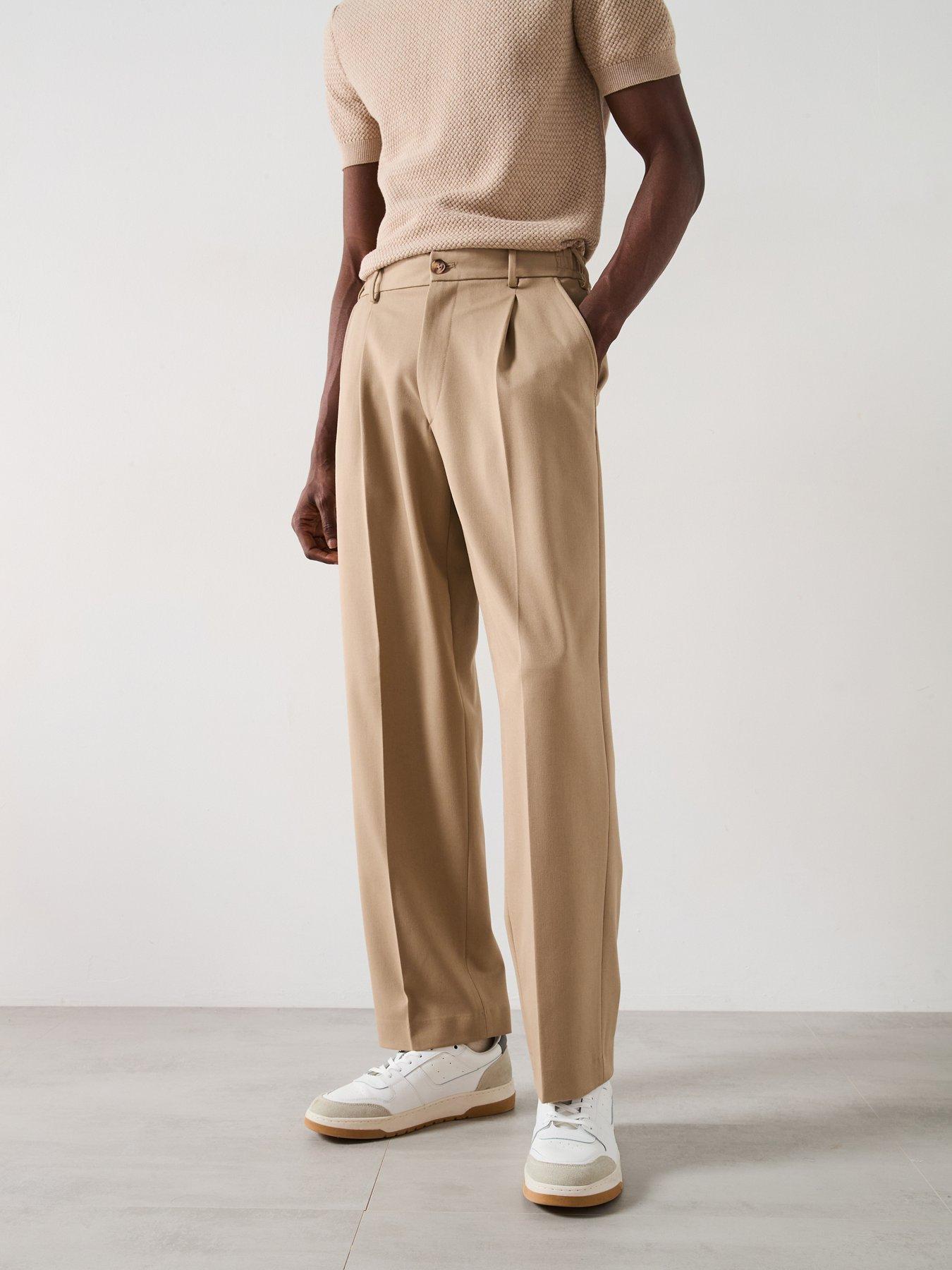 selected-homme-loose-fit-finn-flex-trousers-beige