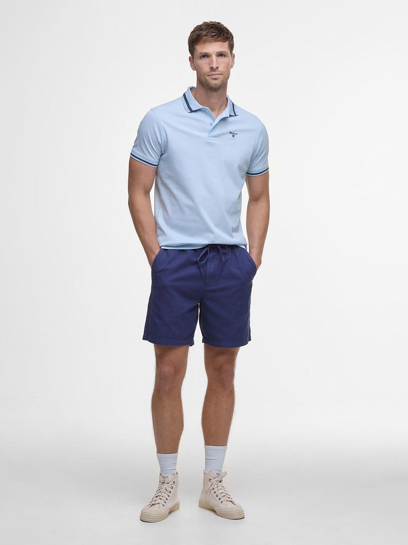 undefined Barbour Washed Oxford Relaxed Shorts - Dark Blue