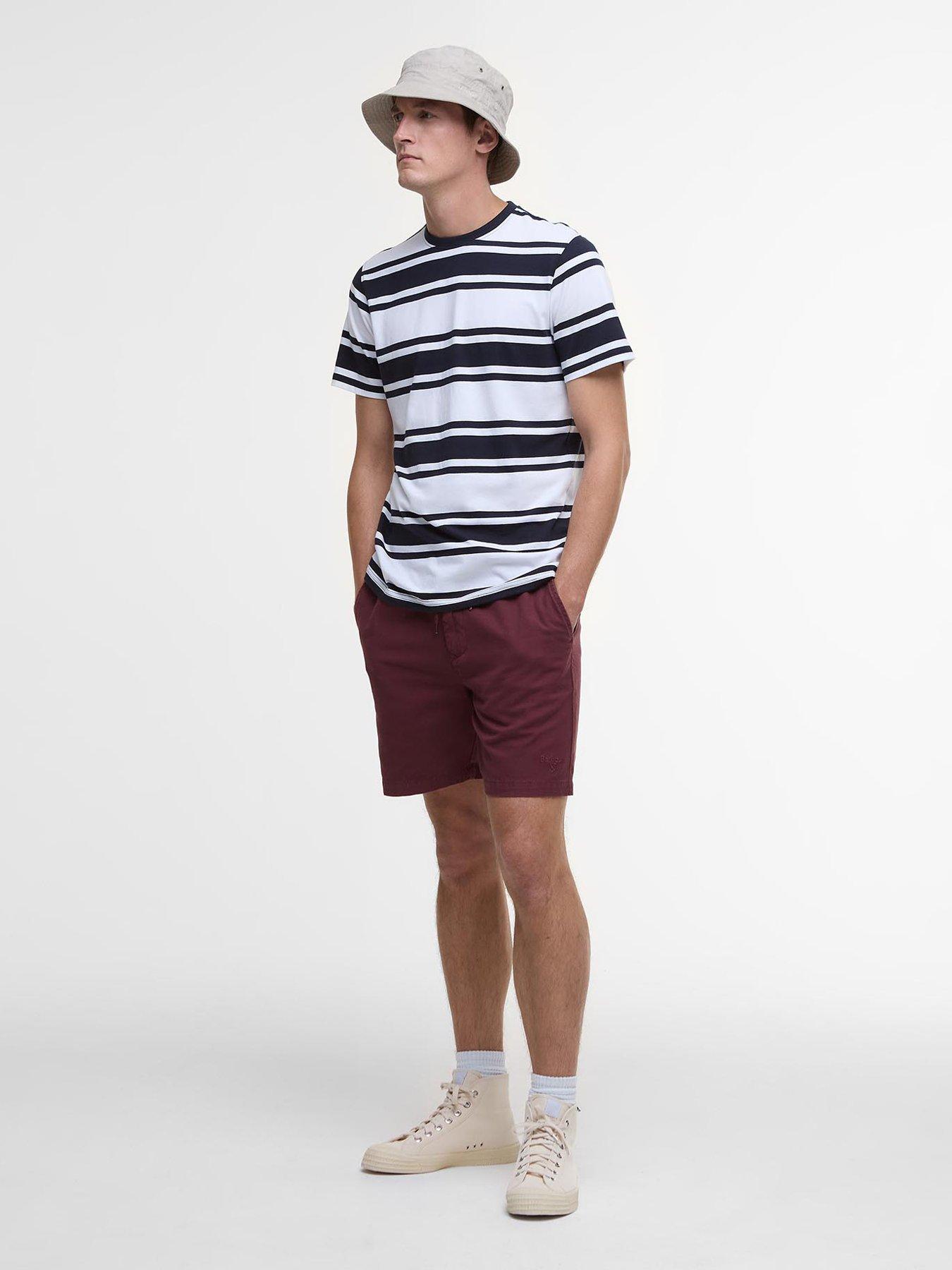 undefined Barbour Washed Oxford Relaxed Shorts - Dark Purple