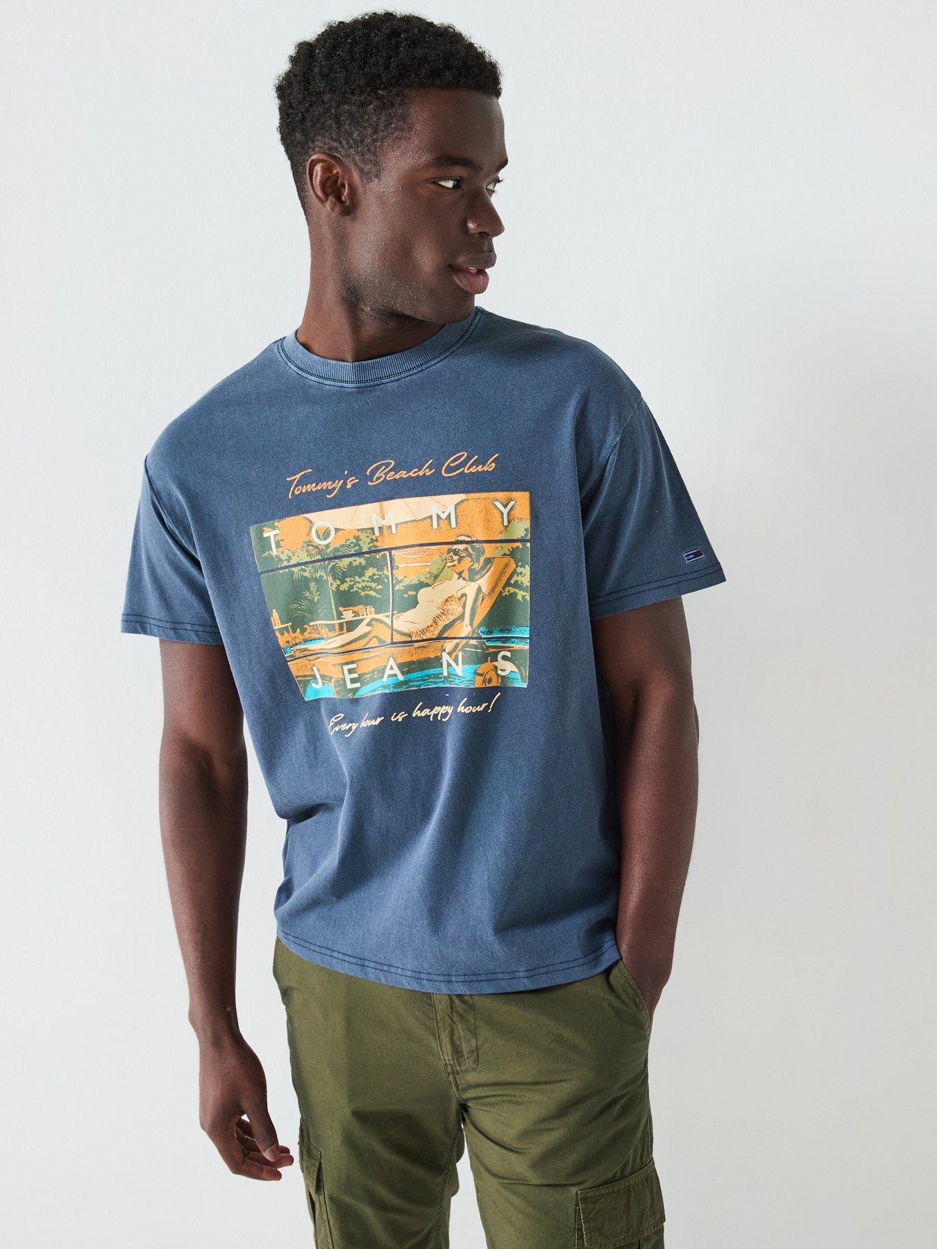 undefined Relaxed Beach Club Graphic T-Shirt - Navy