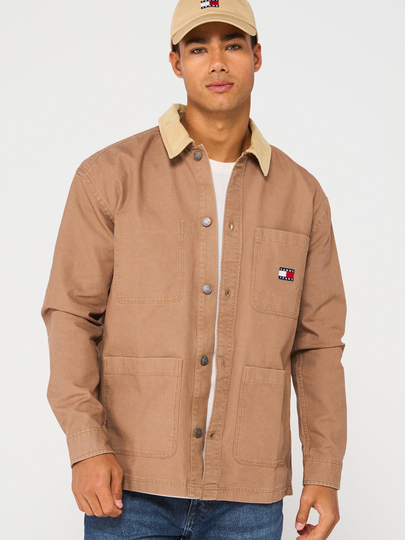 Image 1 of 5 of Tommy Jeans Canvas Cord Overshirt - Light Brown