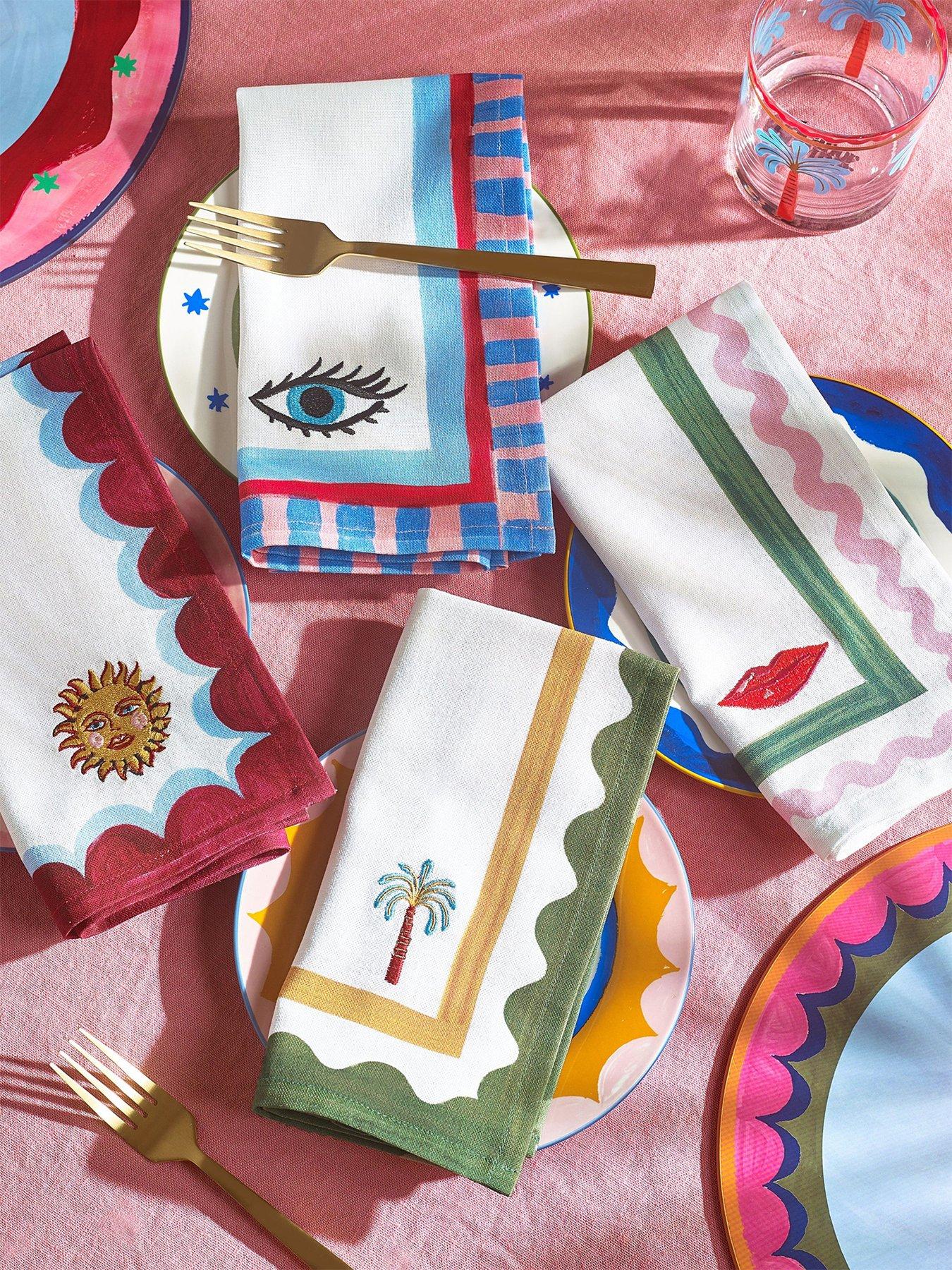 Image 1 of 6 of Eleanor Bowmer Electric Coast Set Of 4 Icon Napkins