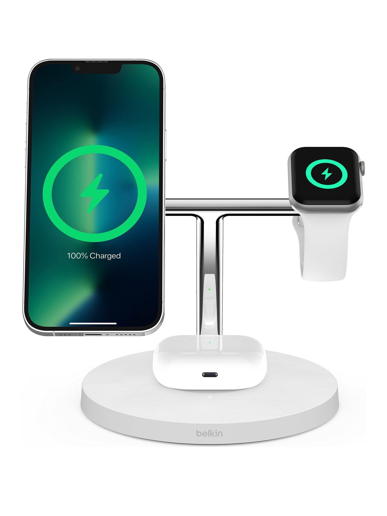 Image 3 of 7 of Belkin 3-IN-1 WIRELESS CHARGING STAND WITH MAGSAFE White