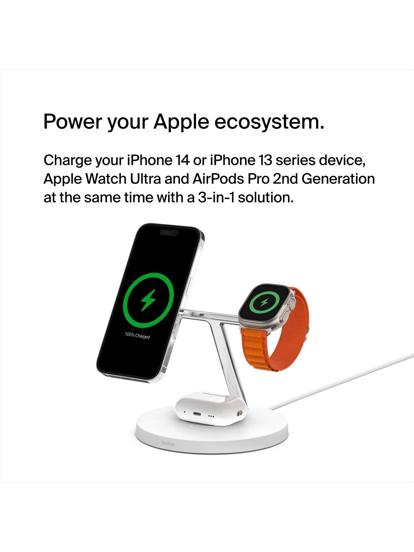 Image 5 of 7 of Belkin 3-IN-1 WIRELESS CHARGING STAND WITH MAGSAFE White