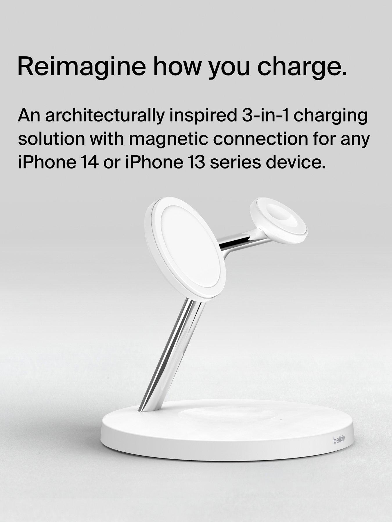 Image 6 of 7 of Belkin 3-IN-1 WIRELESS CHARGING STAND WITH MAGSAFE White