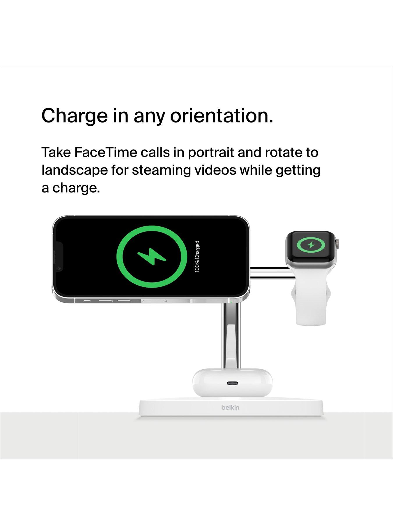 Image 7 of 7 of Belkin 3-IN-1 WIRELESS CHARGING STAND WITH MAGSAFE White